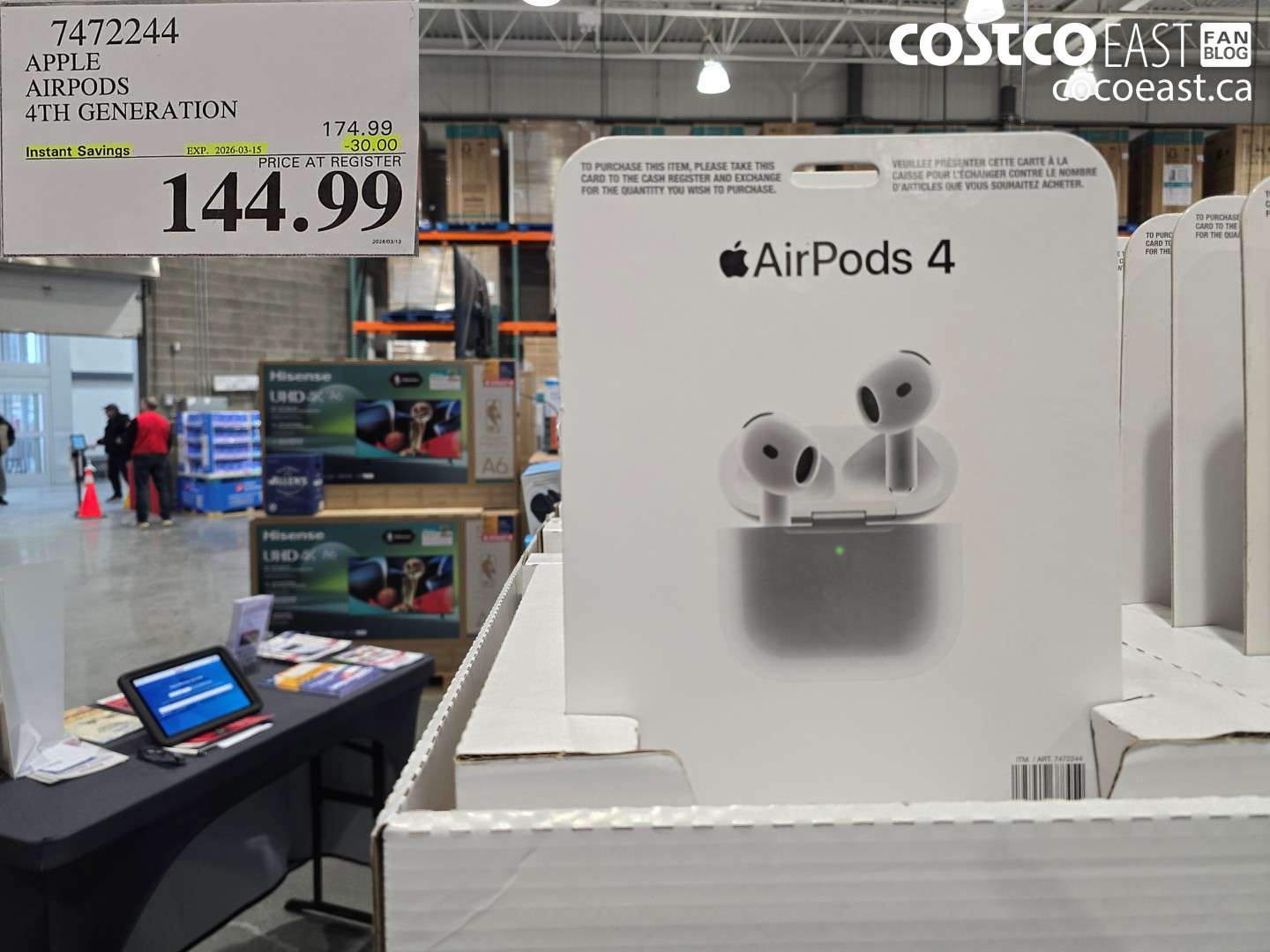 7472244 APPLE AIRPODS 4TH GENERATION ($30.00 INSTANT SAVINGS EXPIRES ON 2026-03-15) $144.99