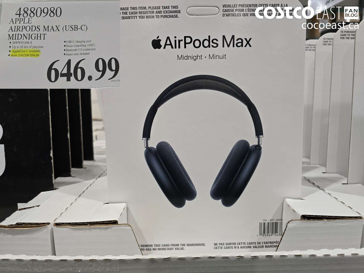 4880980 APPLE AIRPODS MAX (USB-C) MIDNIGHT $646.99
