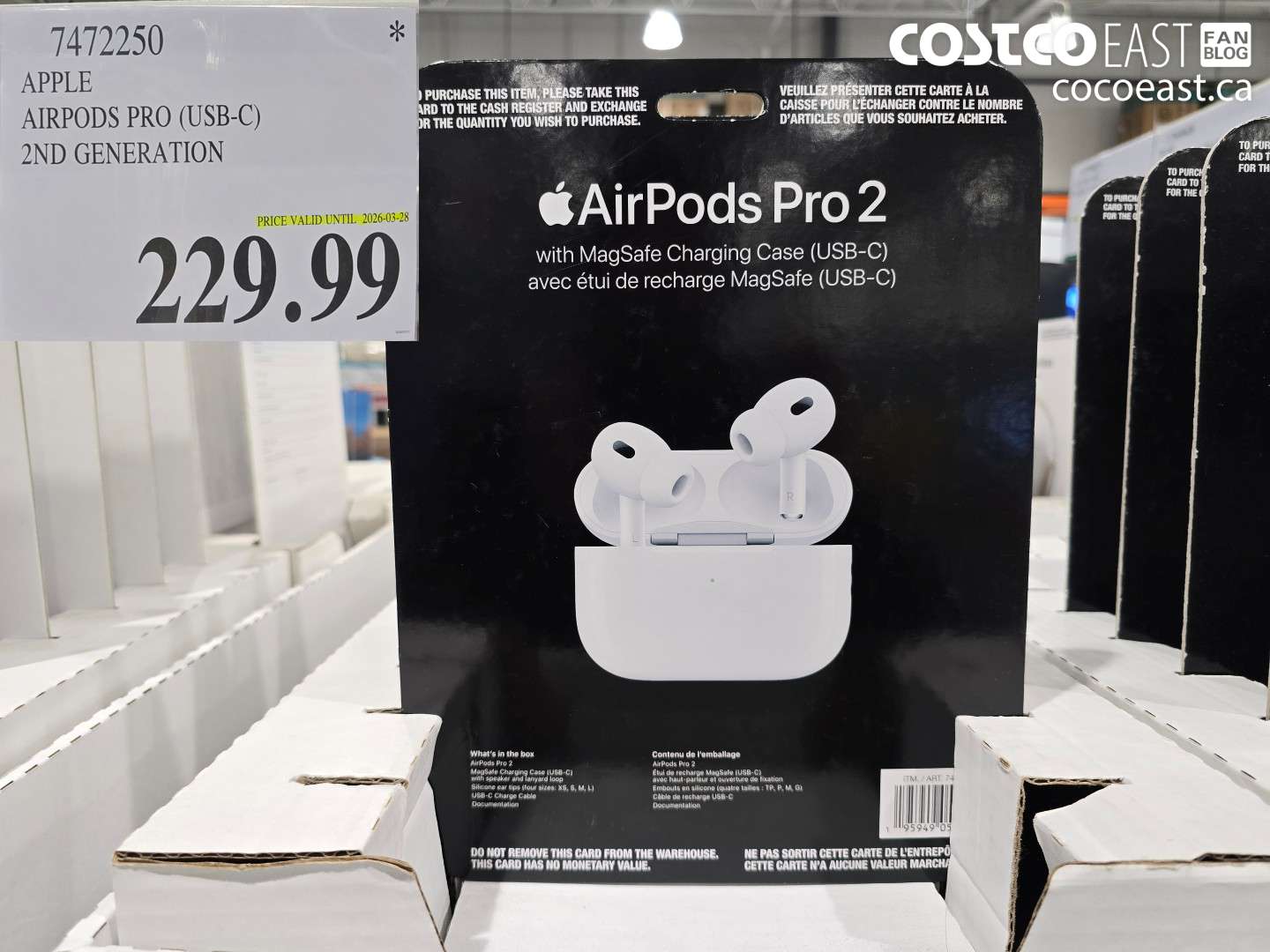 7472250 APPLE AIRPODS PRO (USB-C) 2ND GENERATION $229.99