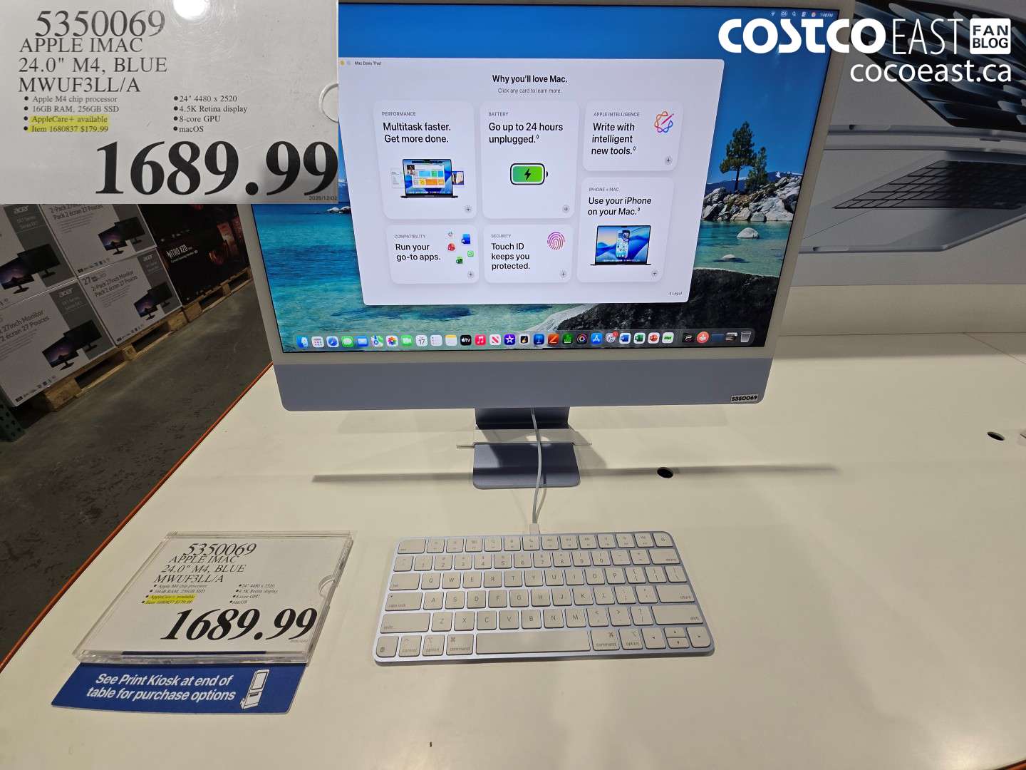 5350069 APPLE IMAC 24.0 M4, BLUE MWUF3LL/A $1689.99