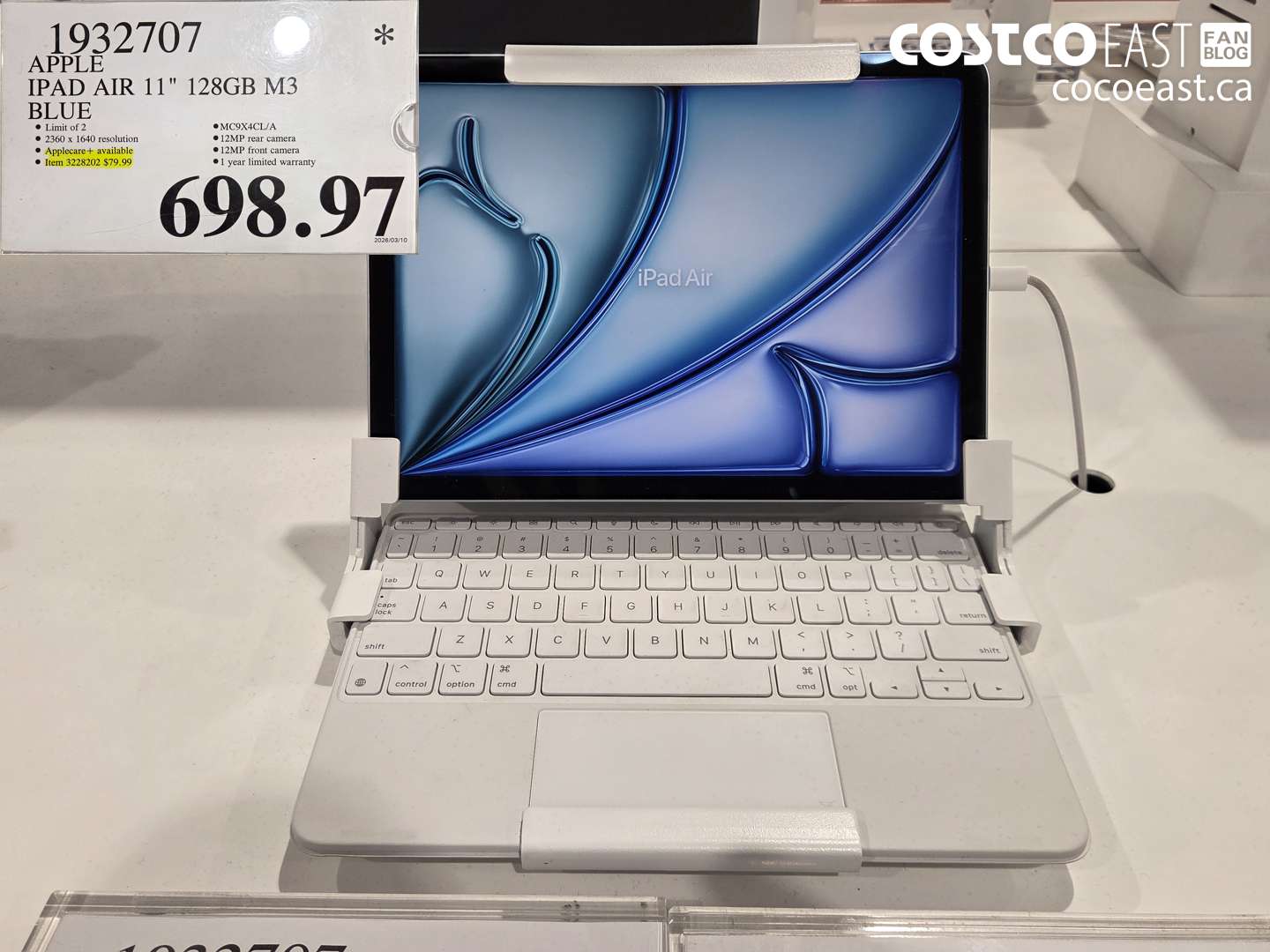 1932707 APPLE IPAD AIR 11 INCH 128GB M3 BLUE $698.97