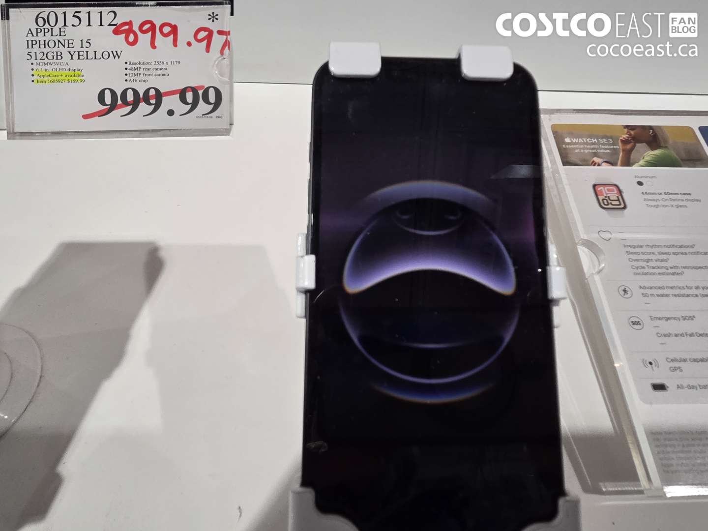 60151112 APPLE IPHONE 15 512GB YELLOW $899.97