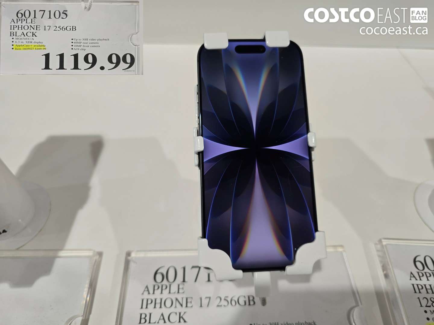 6017105 APPLE IPHONE 17 256GB BLACK $1119.99