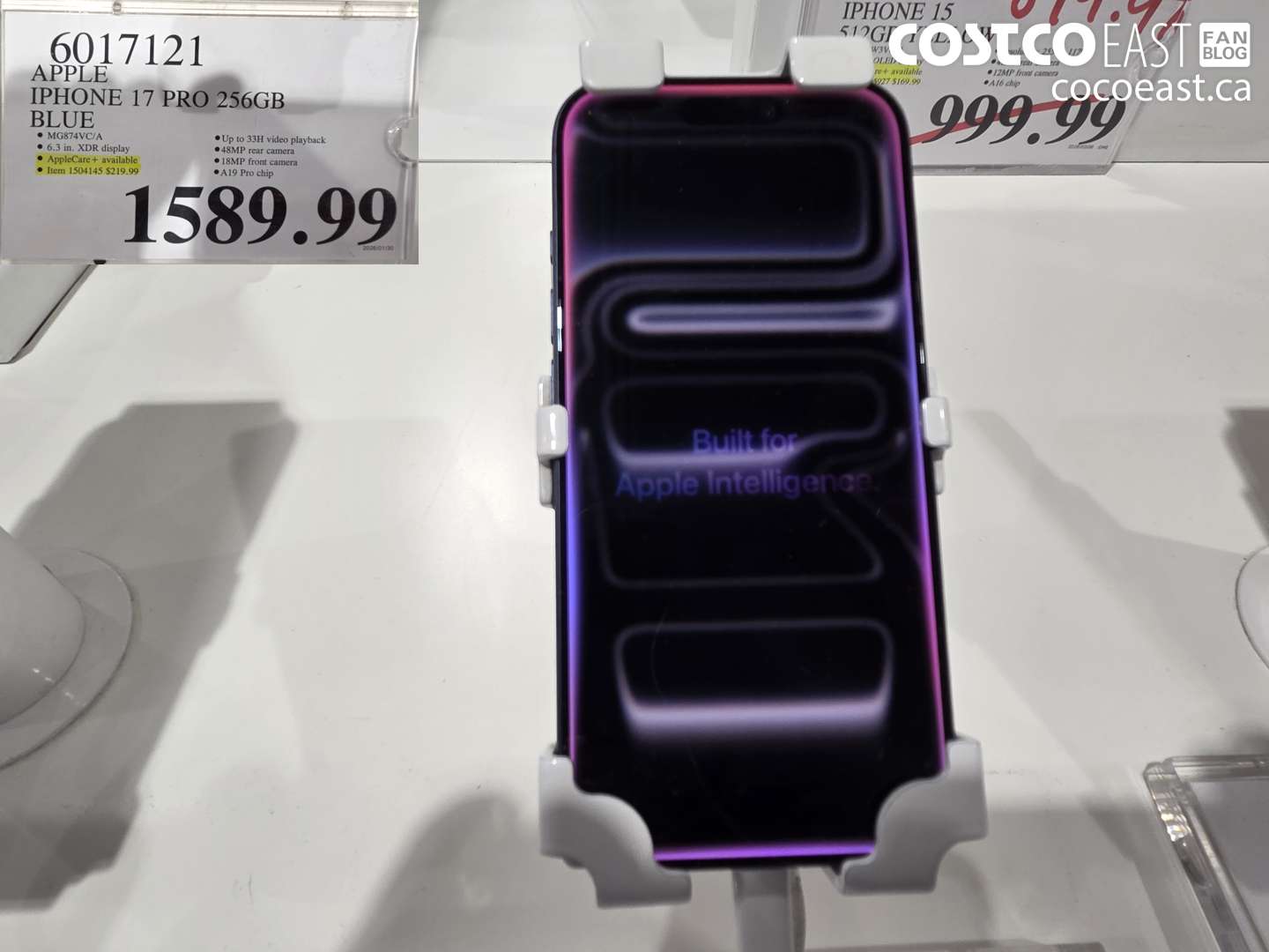 6017121 APPLE IPHONE 17 PRO 256GB BLUE $1589.99