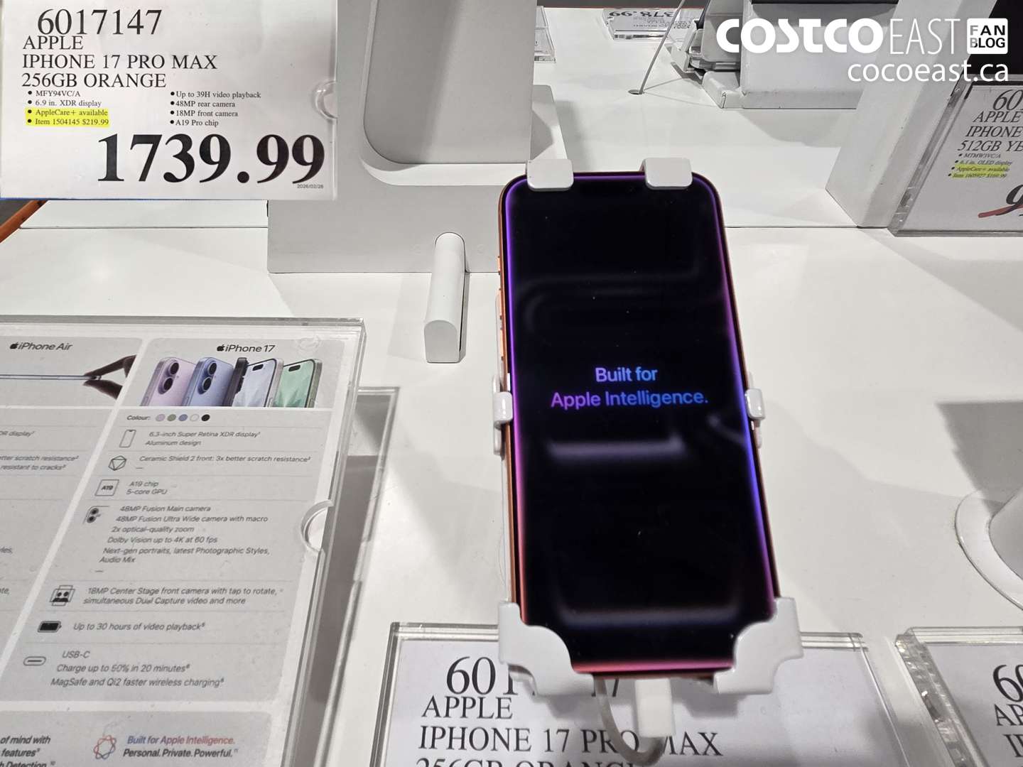 6017147 APPLE IPHONE 17 PRO MAX 256GB ORANGE $1739.99