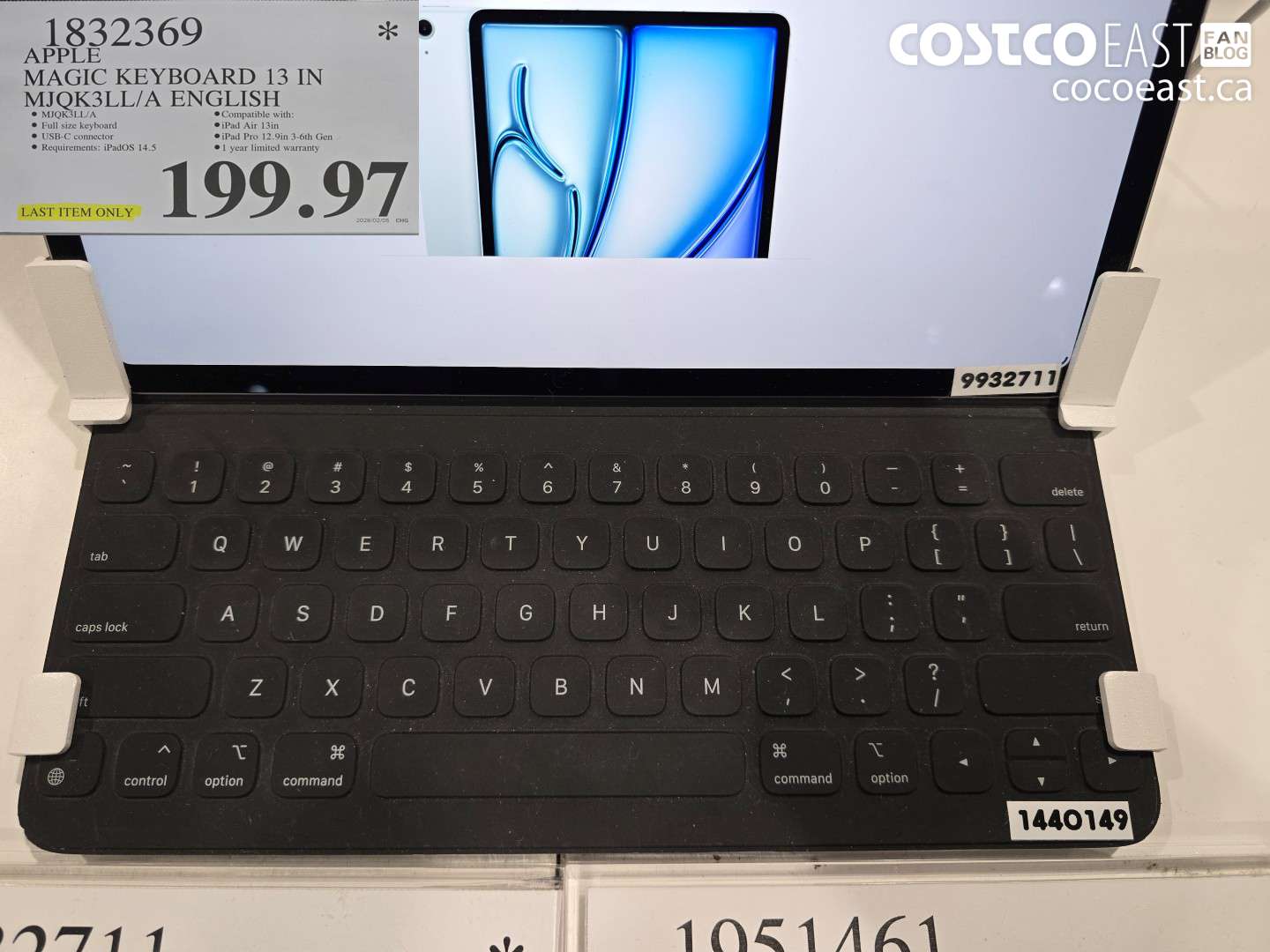 1832369 APPLE MAGIC KEYBOARD 13 IN MJQK3LL/A ENGLISH $199.97