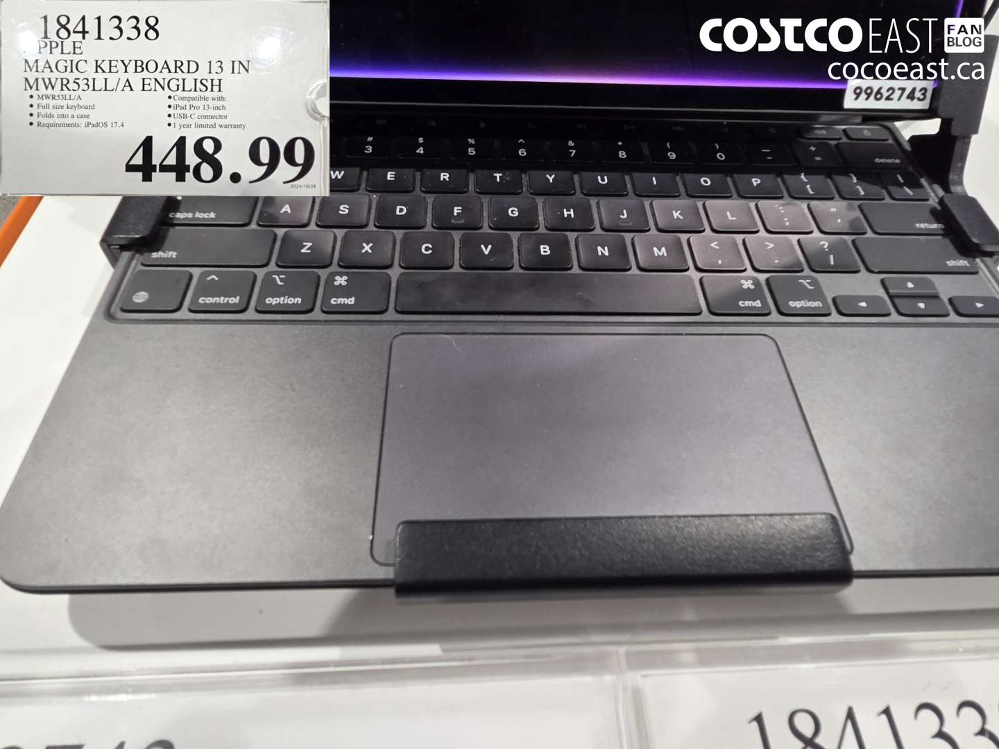 1841338 APPLE MAGIC KEYBOARD 13 IN MWR53LL/A ENGLISH $448.99