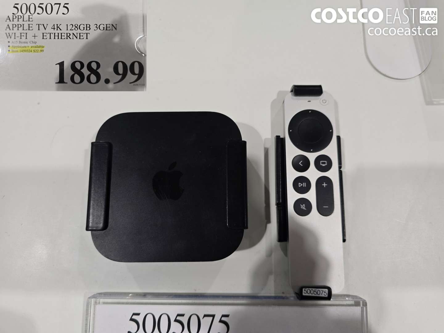 5005075 APPLE TV 4K 128GB 3GEN WI-FI + ETHERNET $188.99