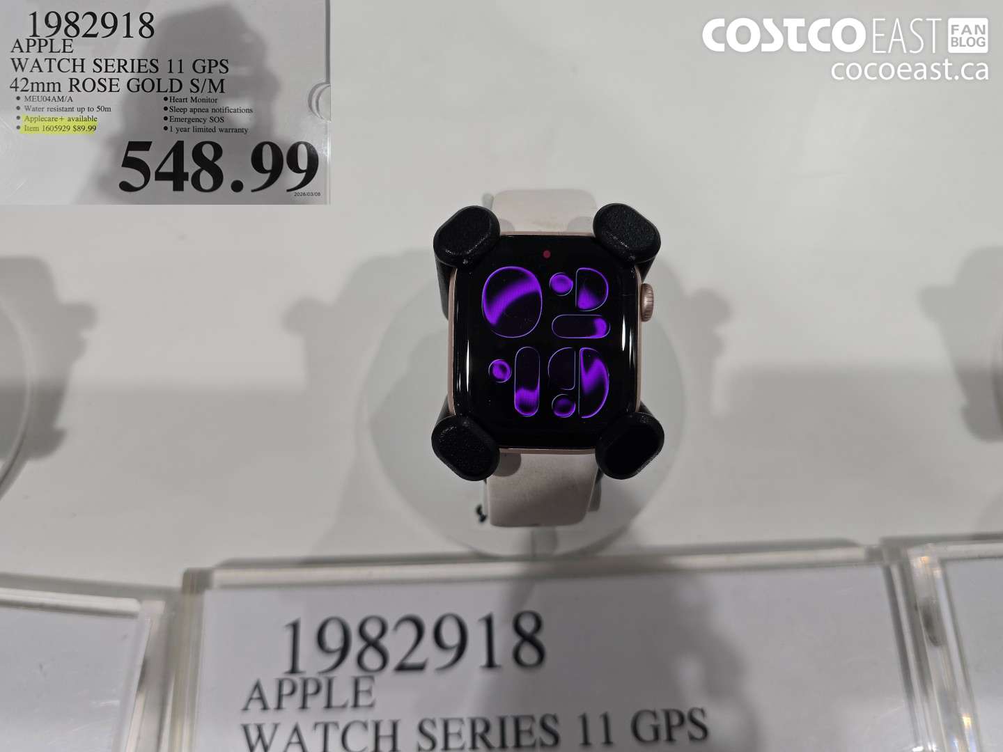 19829118 APPLE WATCH SERIES 11 GPS 42MM ROSE GOLD S/M $548.99