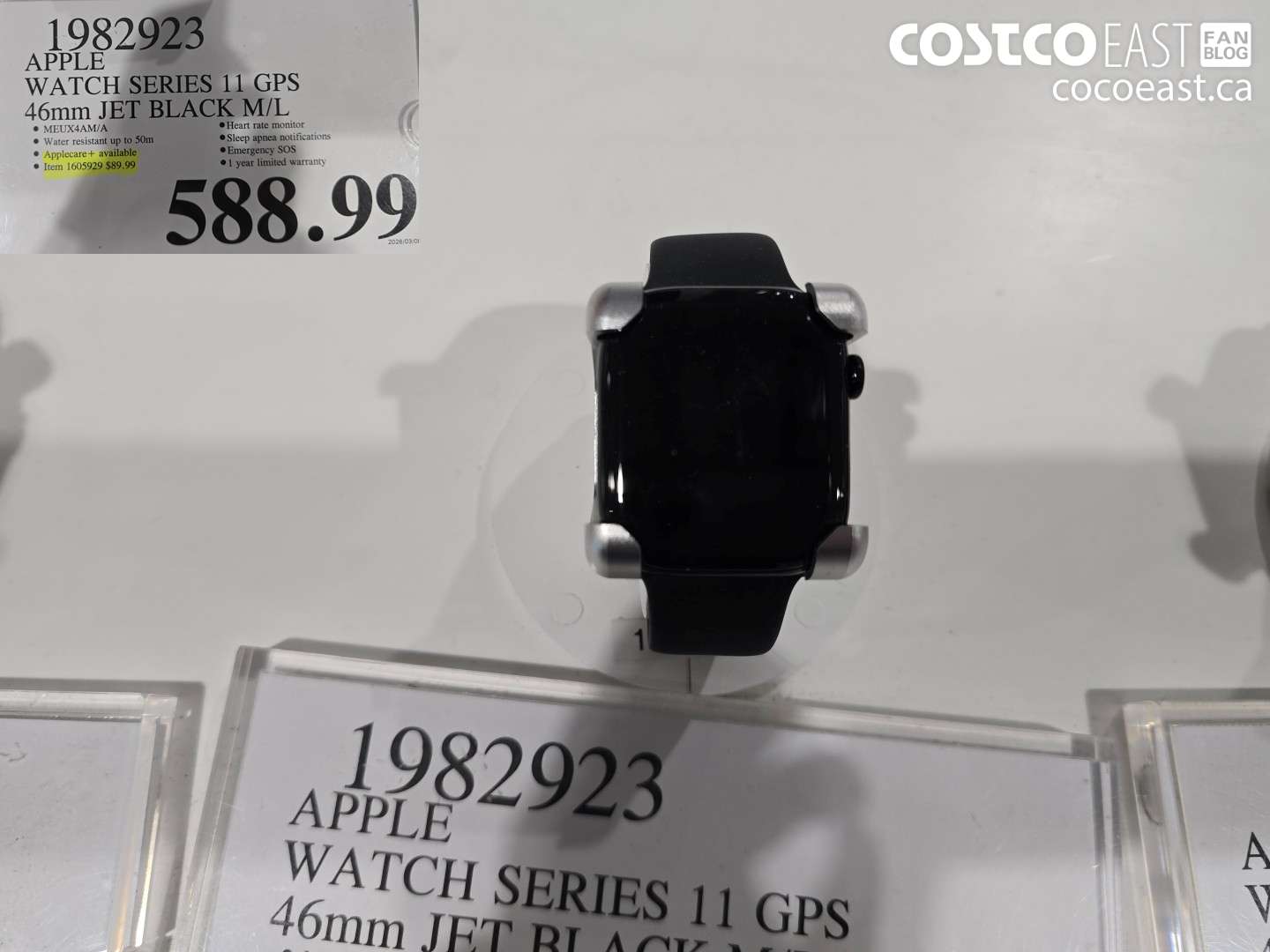 19829223 APPLE WATCH SERIES 11 GPS 46MM JET BLACK M/L $588.99