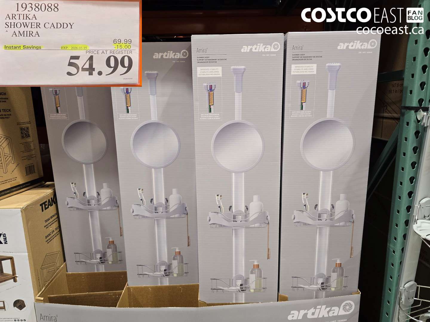 1938088 ARTIKA SHOWER CADDY AMIRA ($15.00 INSTANT SAVINGS EXPIRES ON 2026-03-15) $54.99