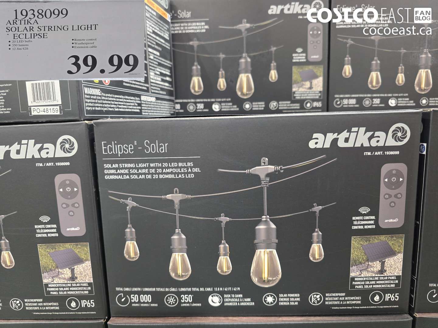 1938099 ARTIKA SOLAR STRING LIGHT ECLIPSE $39.99