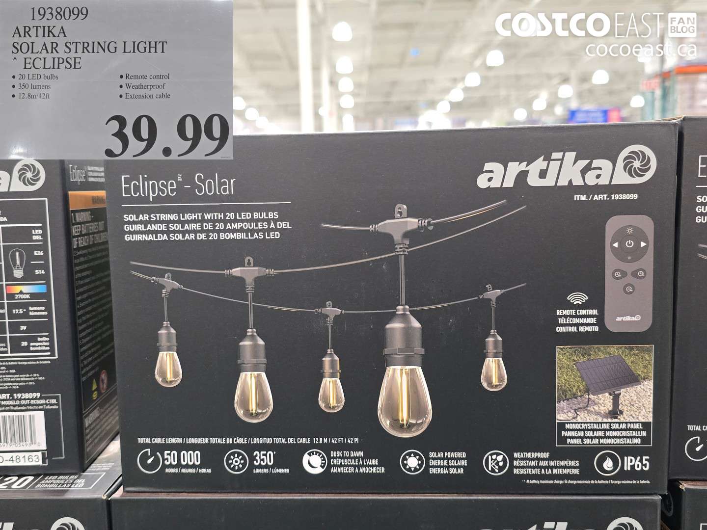 1938099 ARTIKA SOLAR STRING LIGHT ECLIPSE $39.99