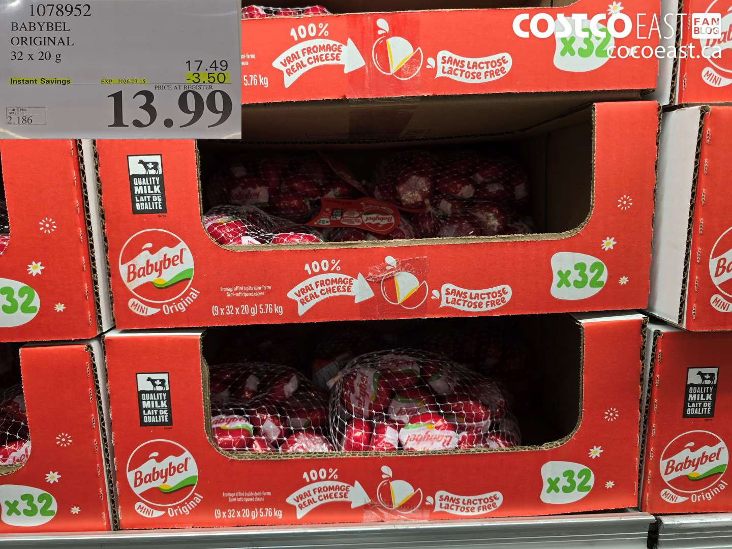 1078952 BABYBEL ORIGINAL 32 X 20 G ($3.50 INSTANT SAVINGS EXPIRES ON 2026-03-15) $13.99