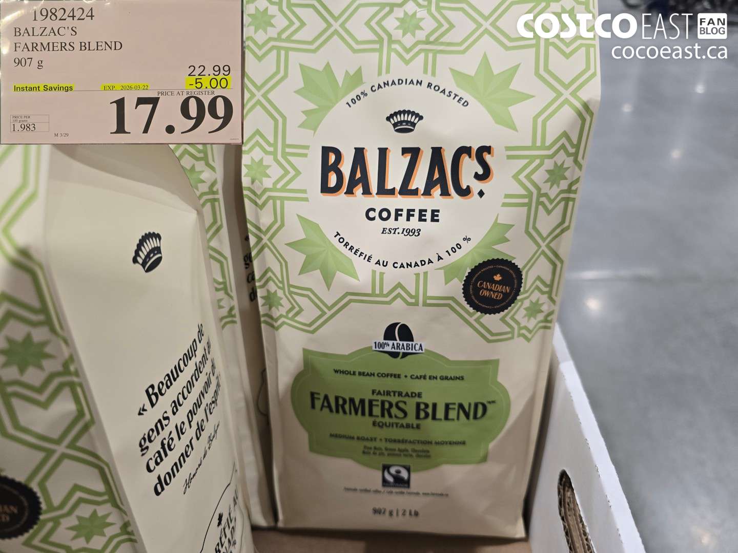 1982424 BALZAC'S FARMERS BLEND 907 G ($5.00 INSTANT SAVINGS EXPIRES ON 2026-03-22) $17.99