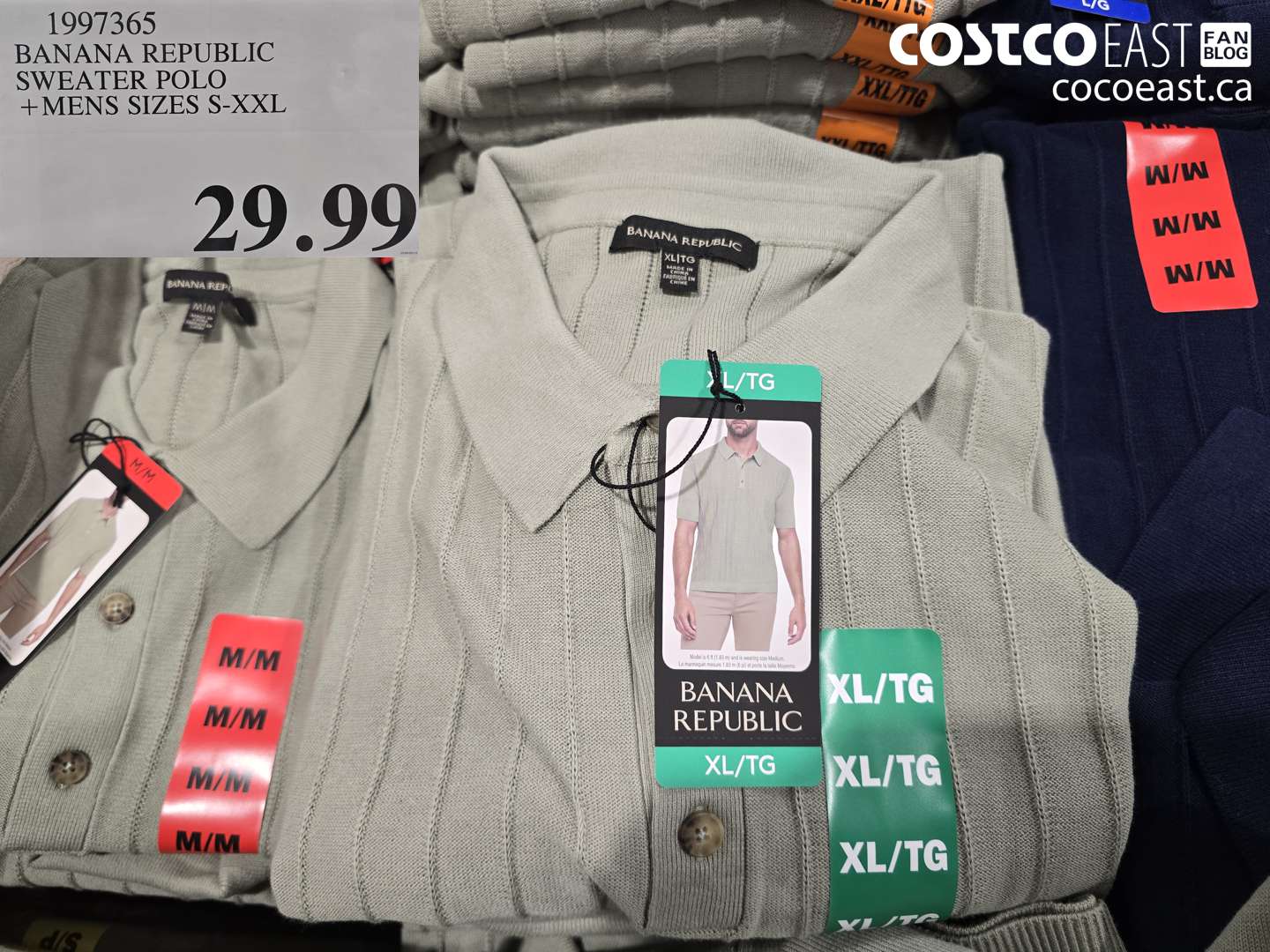 1997365 BANANA REPUBLIC SWEATER POLO + MENS SIZES S-XXL $29.99