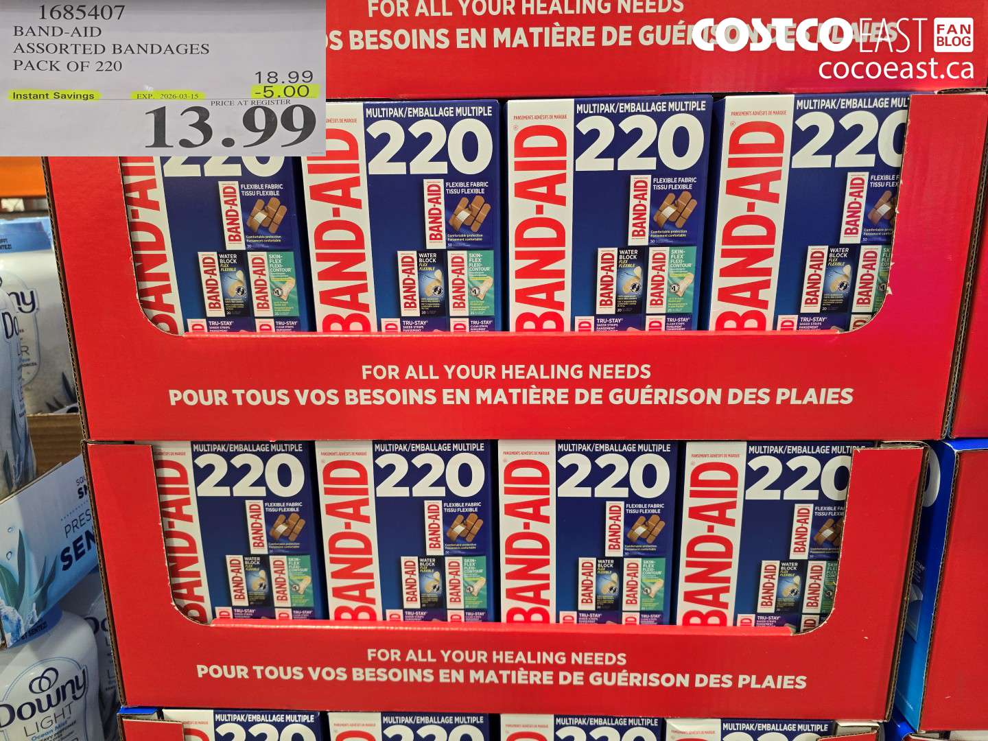 1685407 BAND-AID ASSORTED BANDAGES PACK OF 220 ($5.00 INSTANT SAVINGS EXPIRES ON 2026-03-15) $13.99