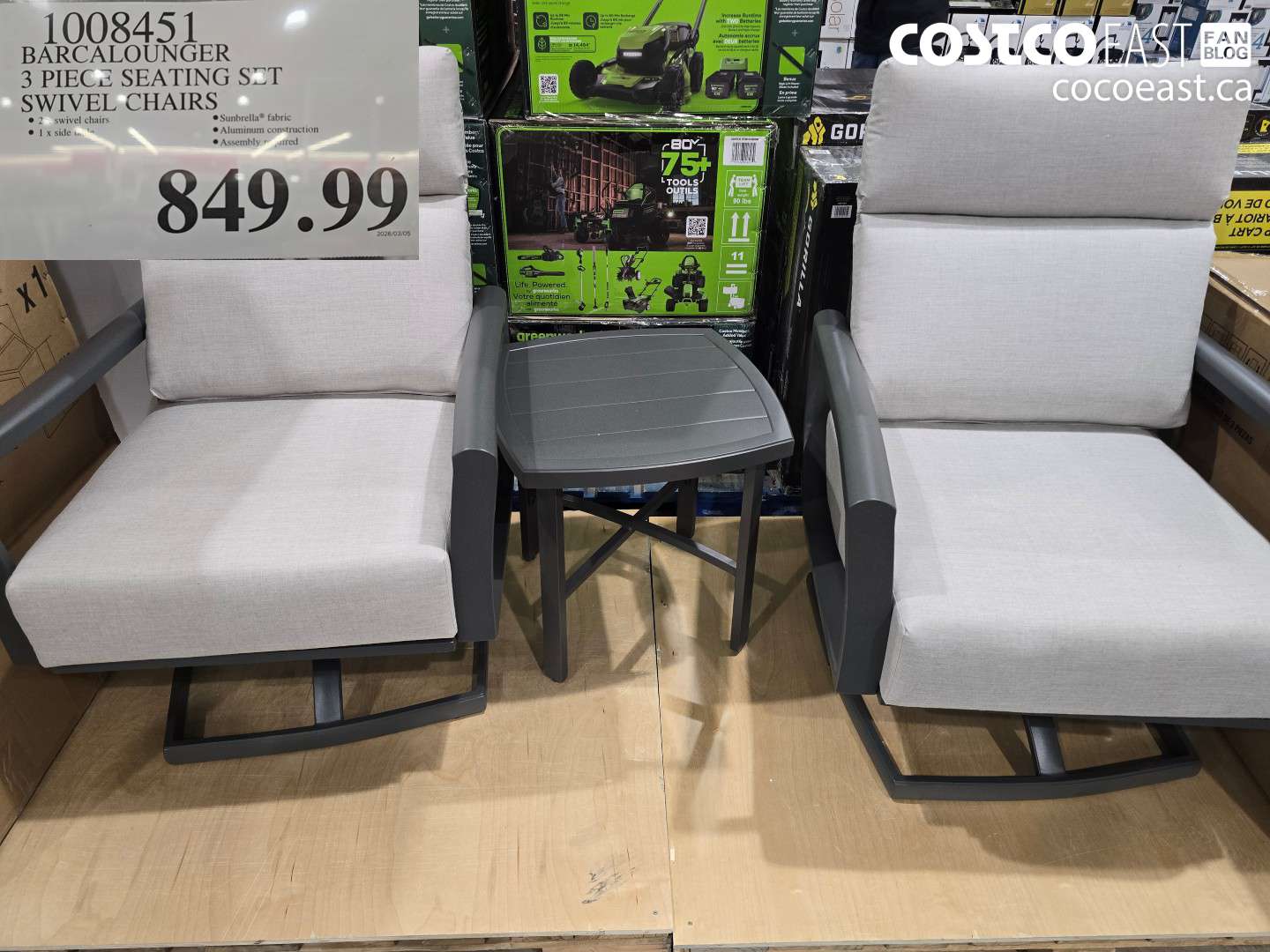 1008451 BARCALOUNGER 3 PIECE SEATING SET SWIVEL CHAIRS $849.99