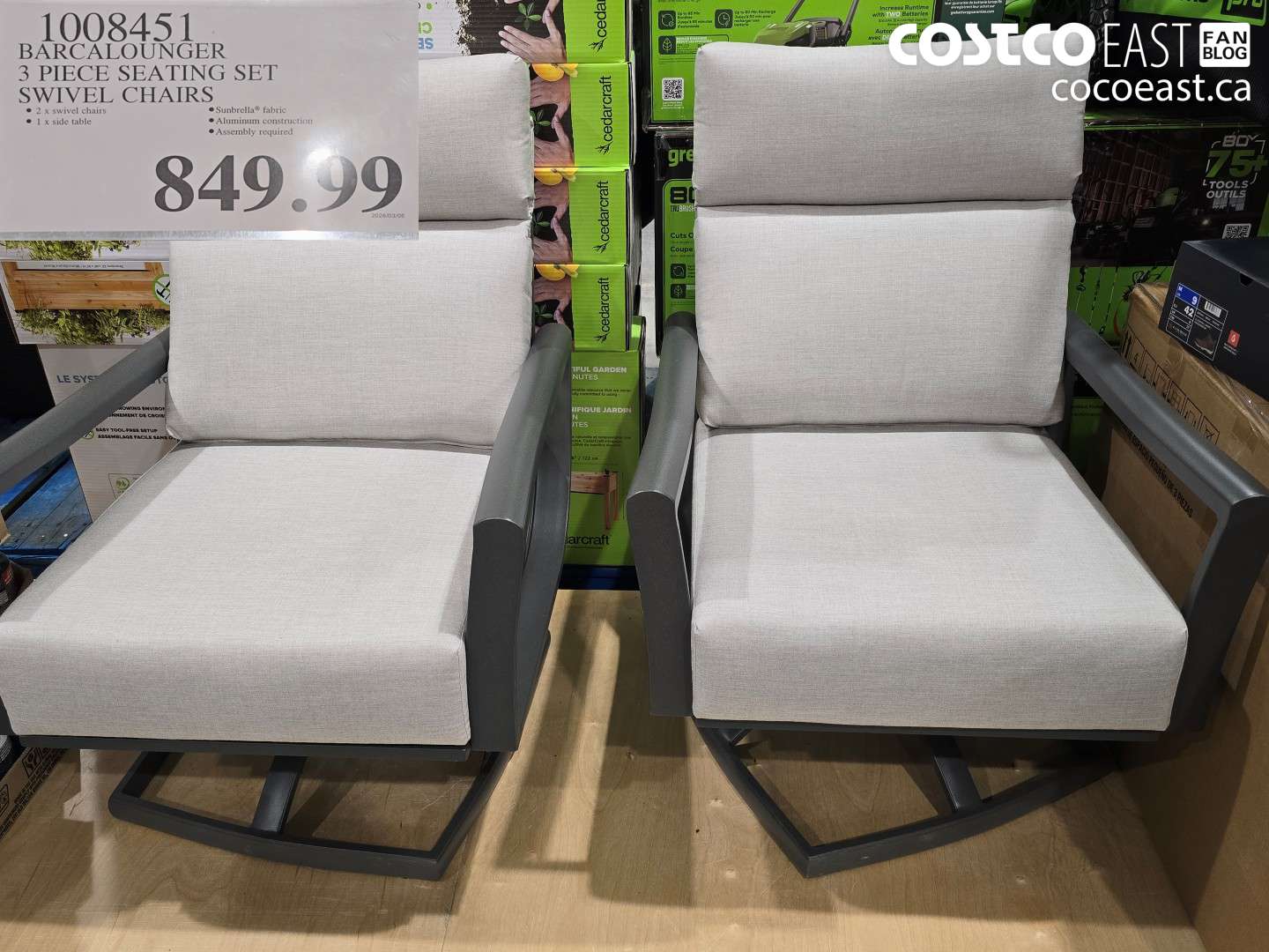 1008451 BARCALOUNGER 3 PIECE SEATING SET SWIVEL CHAIRS $849.99