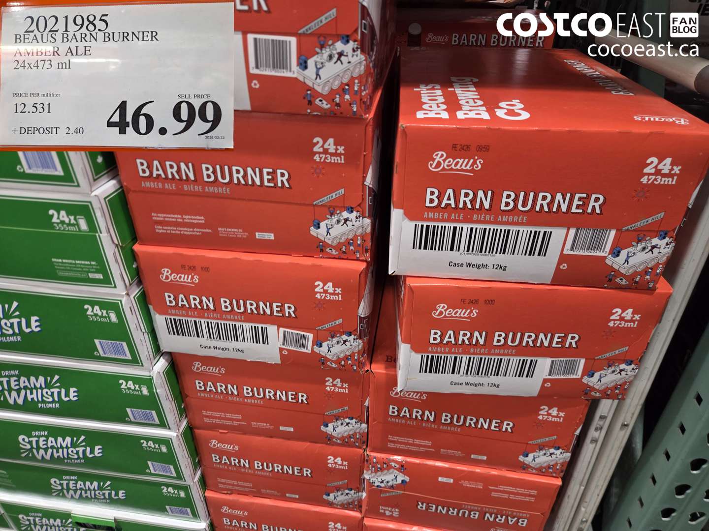 2021985 BEAUS BARN BURNER AMBER ALE 24X473 ML $46.99