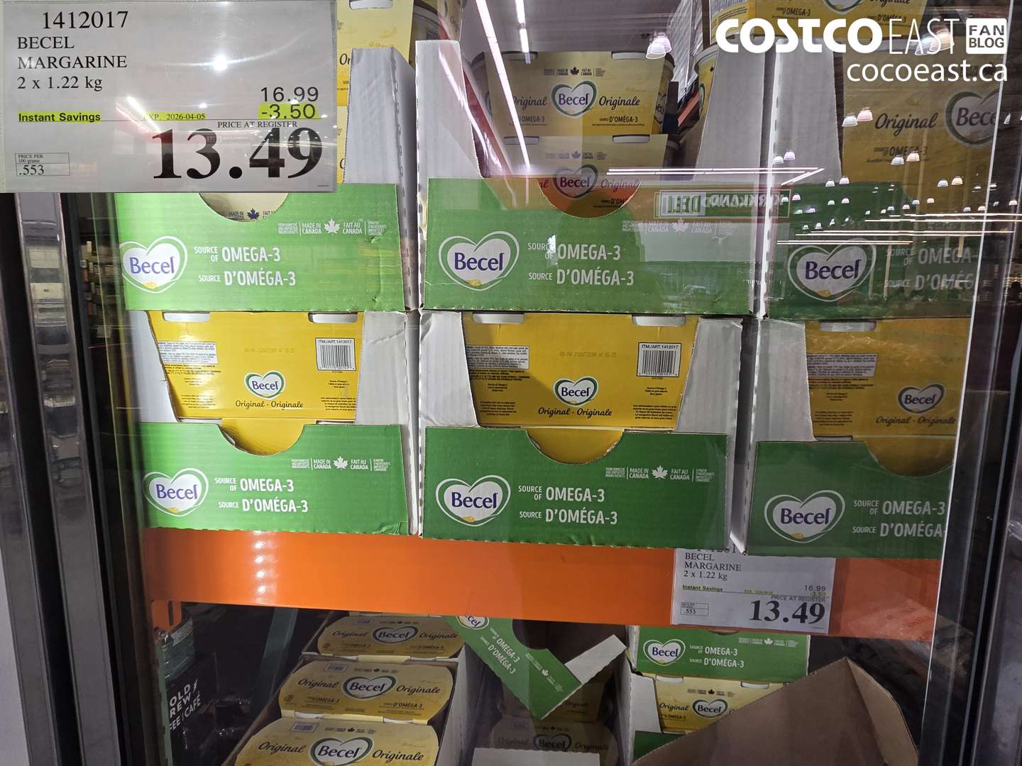 1412017 BECEL MARGARINE 2 X 1.22 KG ($3.50 INSTANT SAVINGS EXPIRES ON 2026-04-05) $13.49