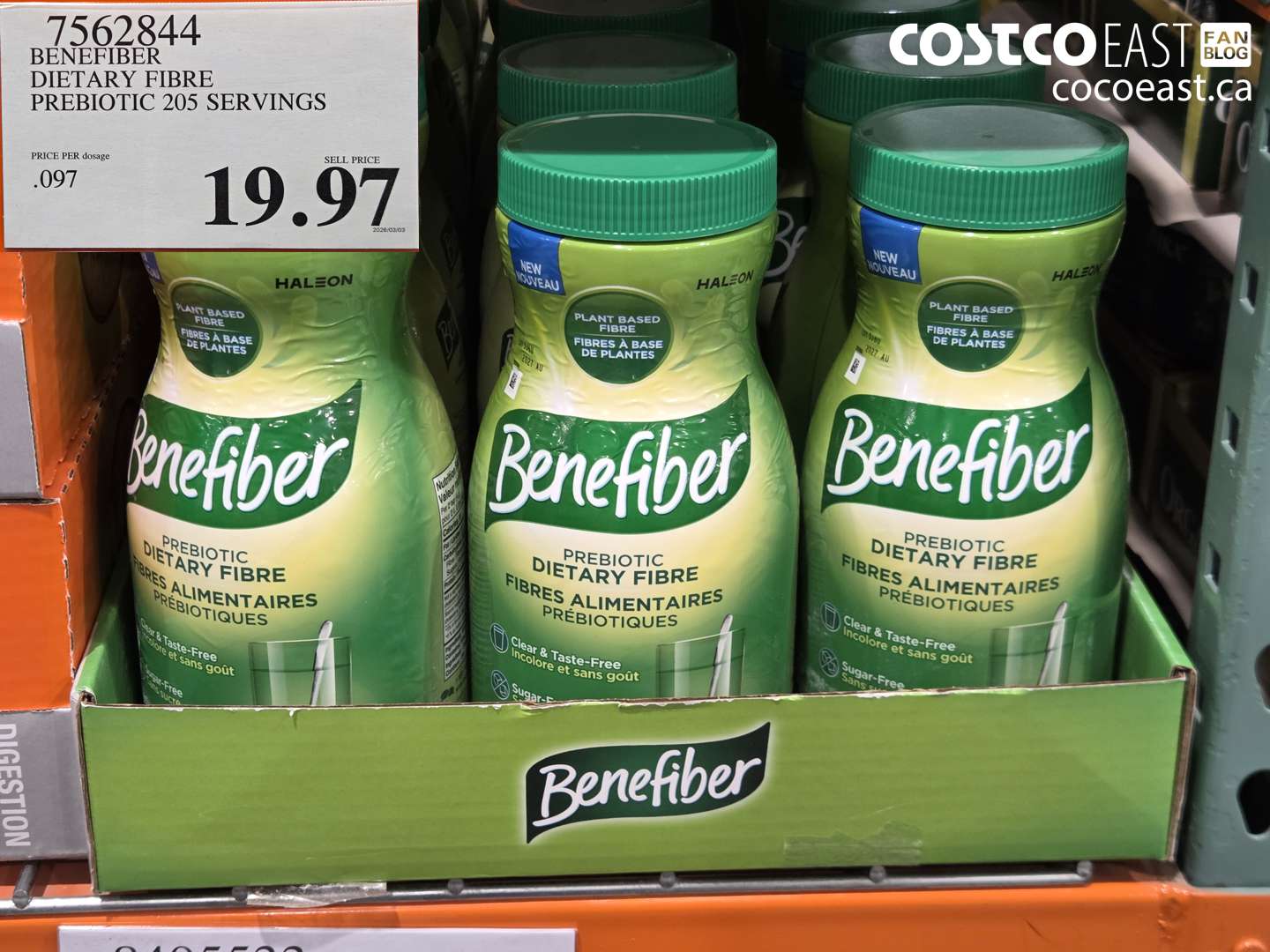 7562844 BENEFIBER DIETARY FIBRE PREBIOTIC 205 SERVINGS $19.97