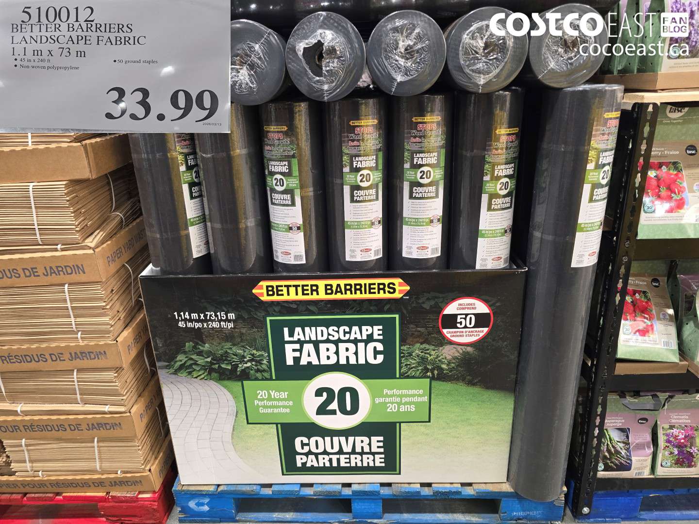 510012 BETTER BARRIERS LANDSCAPE FABRIC 1.1 M X 73 M $33.99