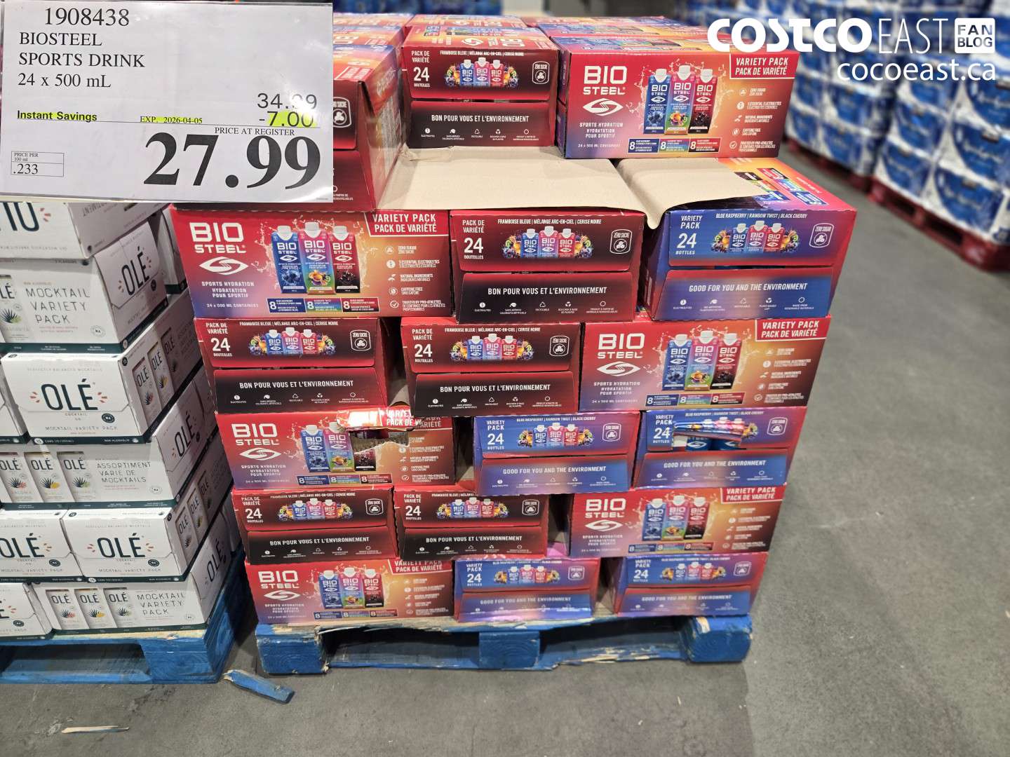 1908438 BIOSTEEL SPORTS DRINK 24 X 500 ML ($7.00 INSTANT SAVINGS EXPIRES ON 2026-04-05) $27.99