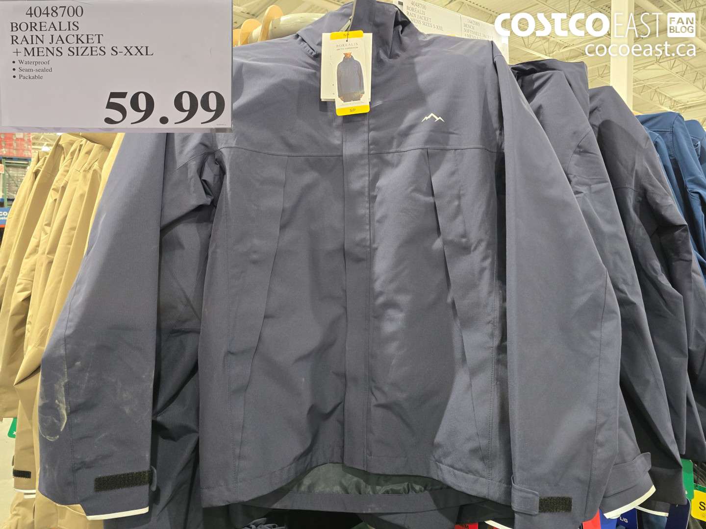 4048700 BOREALIS RAIN JACKET + MENS SIZES S-XXL $59.99