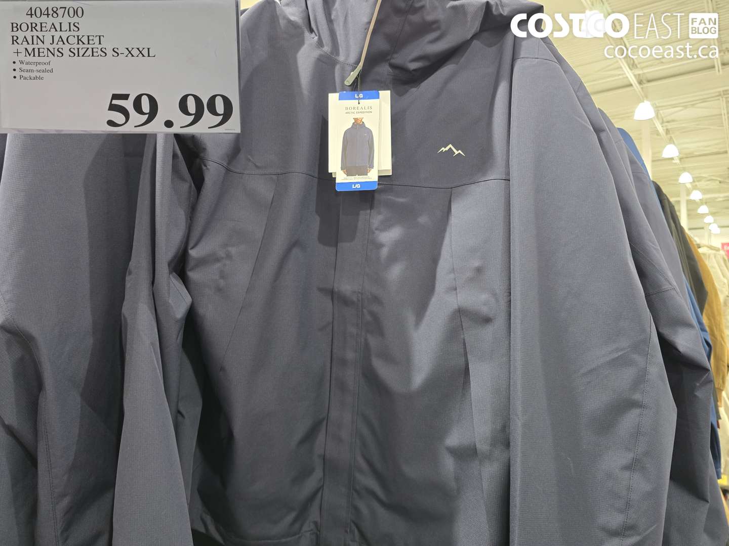 4048700 BOREALIS RAIN JACKET + MENS SIZES S-XXL $59.99