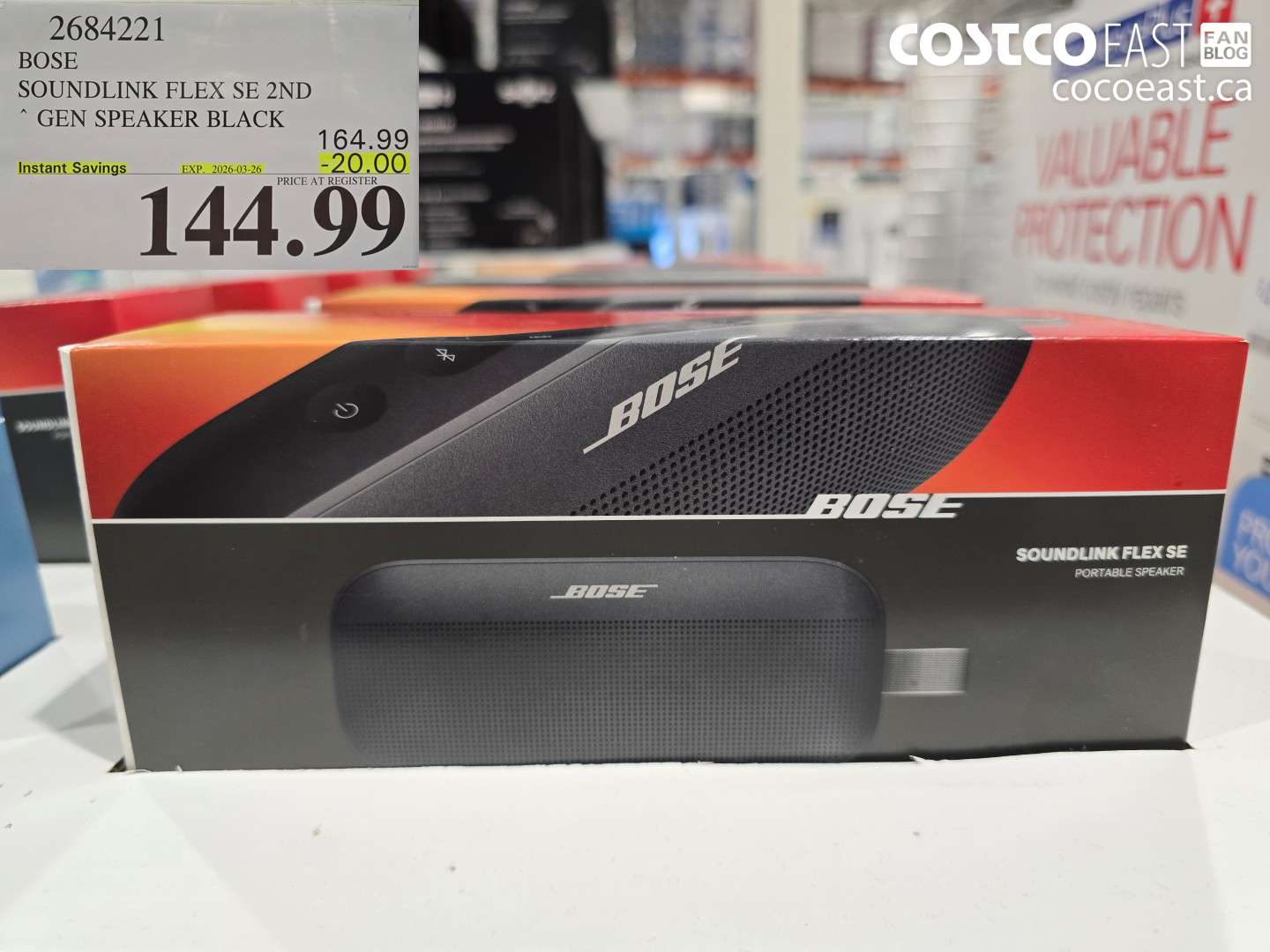 268421 BOSE SOUNDLINK FLEX SE 2ND GEN SPEAKER BLACK ($20.00 INSTANT SAVINGS EXPIRES ON 2026-03-26) $144.99