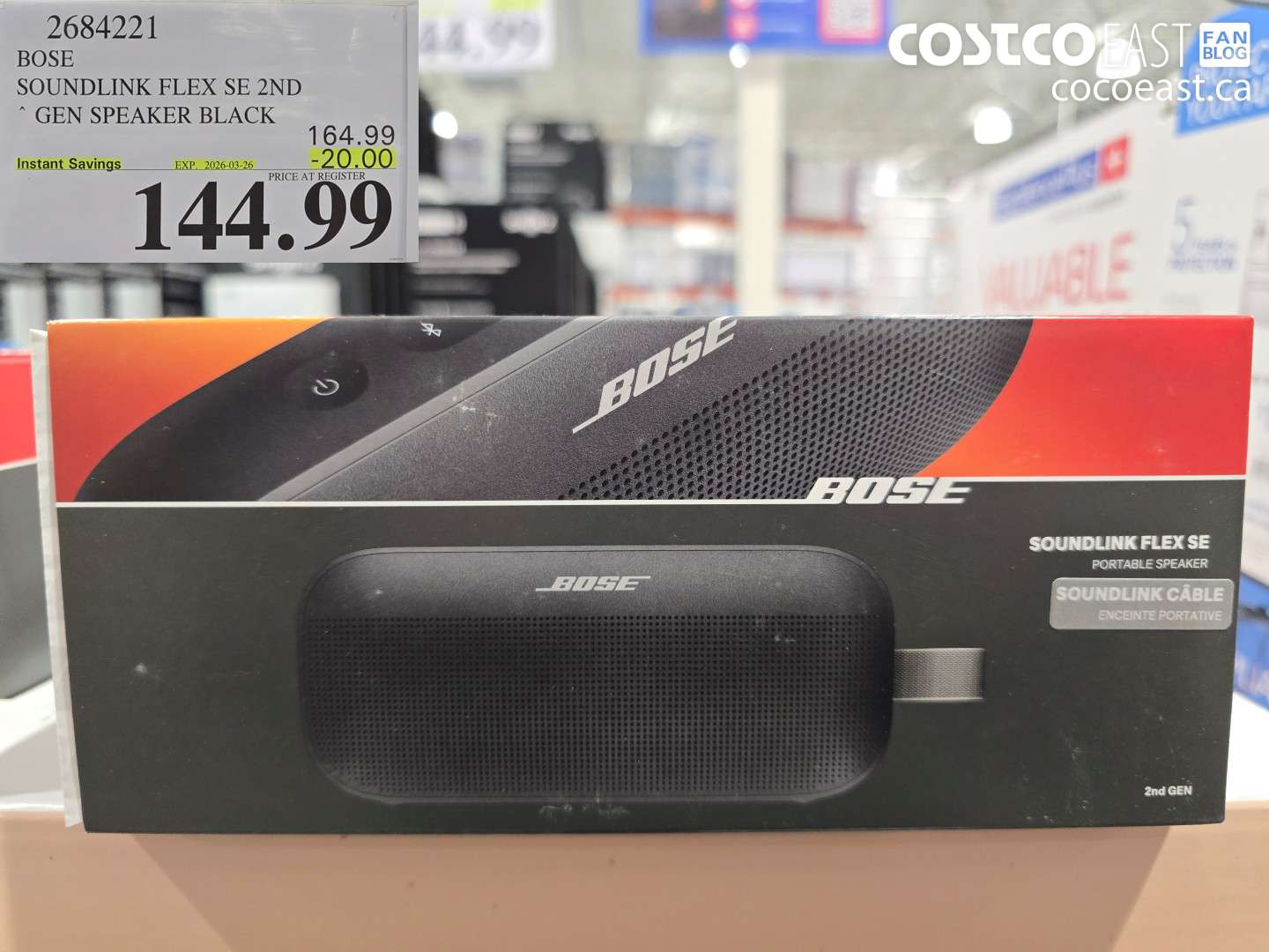 2684221 BOSE SOUNDLINK FLEX SE 2ND GEN SPEAKER BLACK ($20.00 INSTANT SAVINGS EXPIRES ON 2026-03-26) $144.99