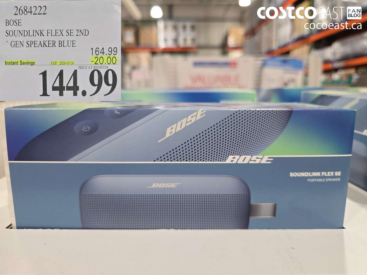 2684222 BOSE SOUNDLINK FLEX SE 2ND GEN SPEAKER BLUE ($20.00 INSTANT SAVINGS EXPIRES ON 2026-03-26) $144.99