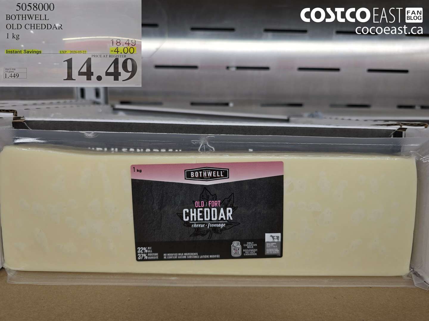 5058000 BOTHWELL OLD CHEDDAR 1 KG ($4.00 INSTANT SAVINGS EXPIRES ON 2026-03-22) $14.49