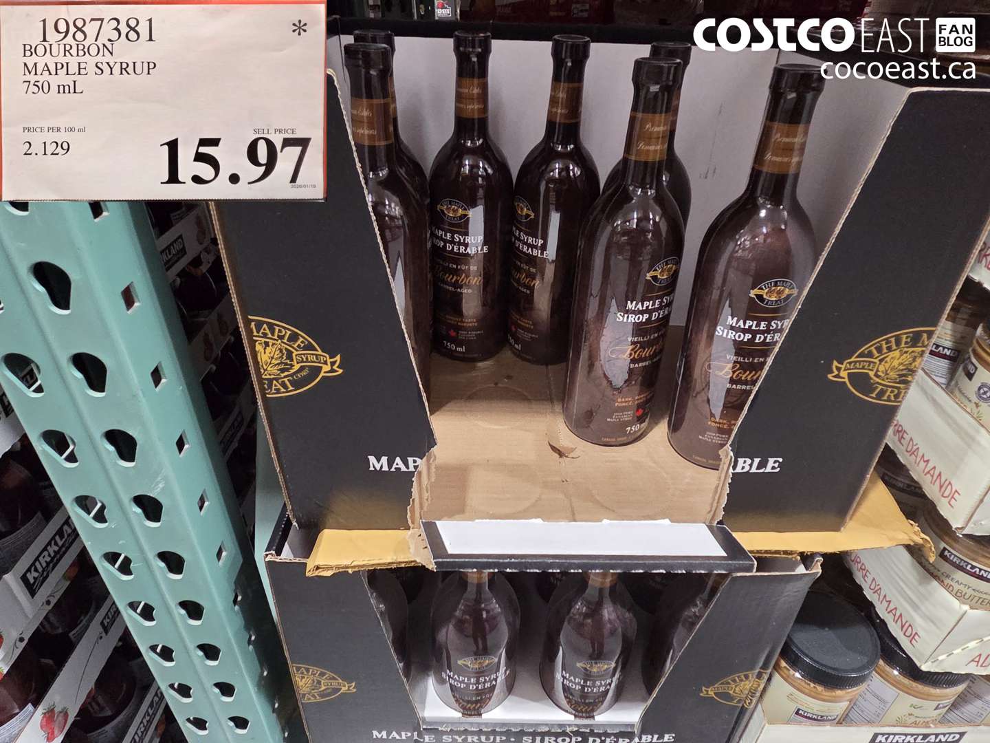 1987381 BOURBON MAPLE SYRUP 750 ML $15.97