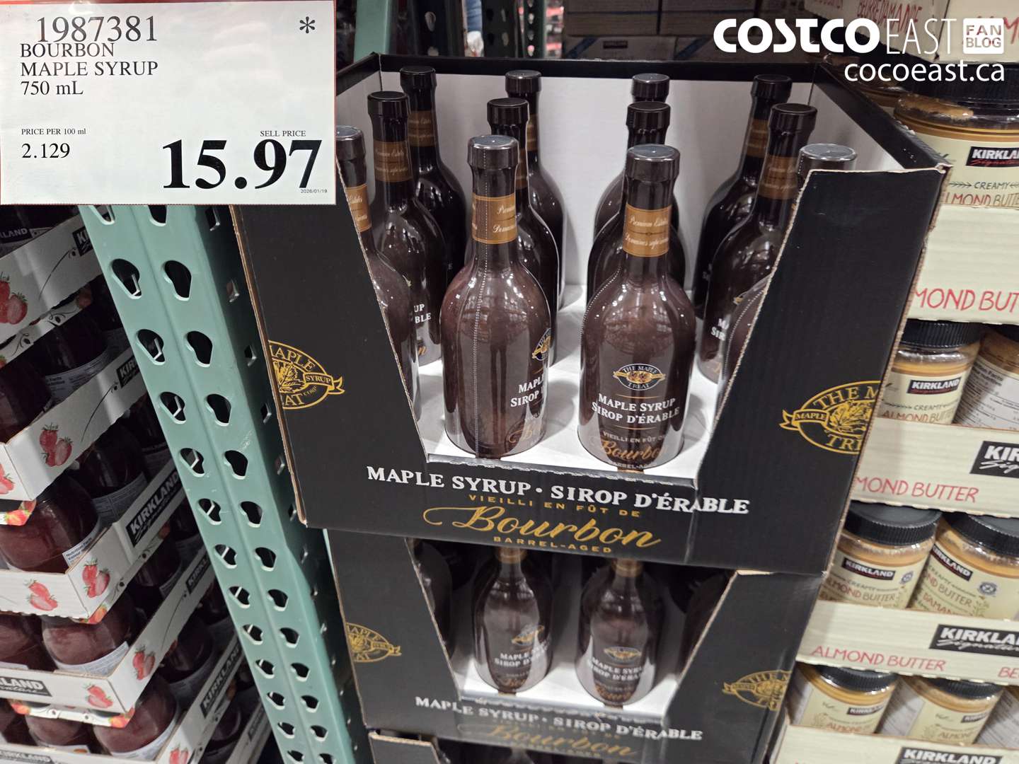 1987381 BOURBON MAPLE SYRUP 750 ML $15.97