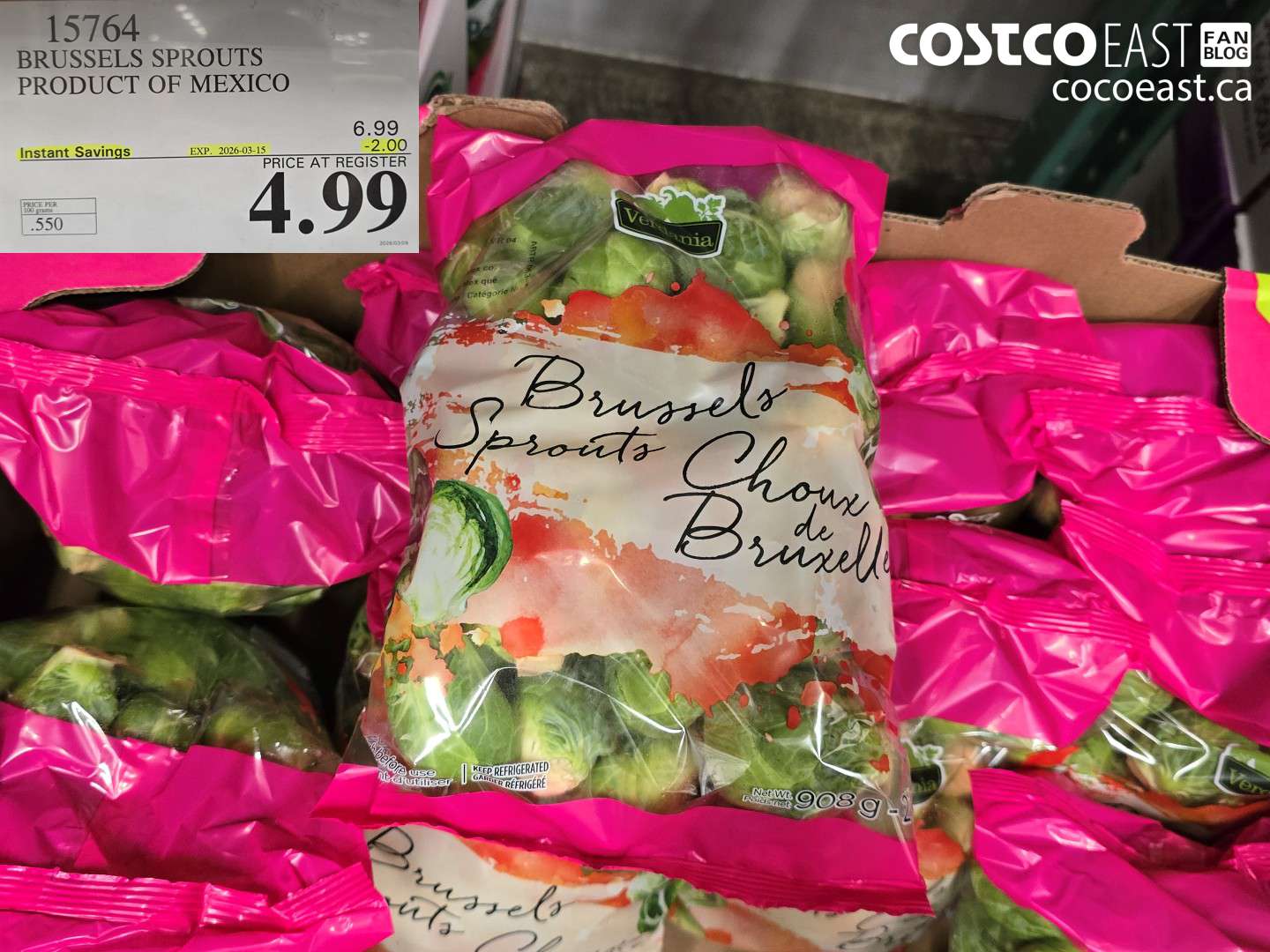 15764 BRUSSELS SPROUTS PRODUCT OF MEXICO ($2.00 INSTANT SAVINGS EXPIRES ON 2026-03-15) $4.99