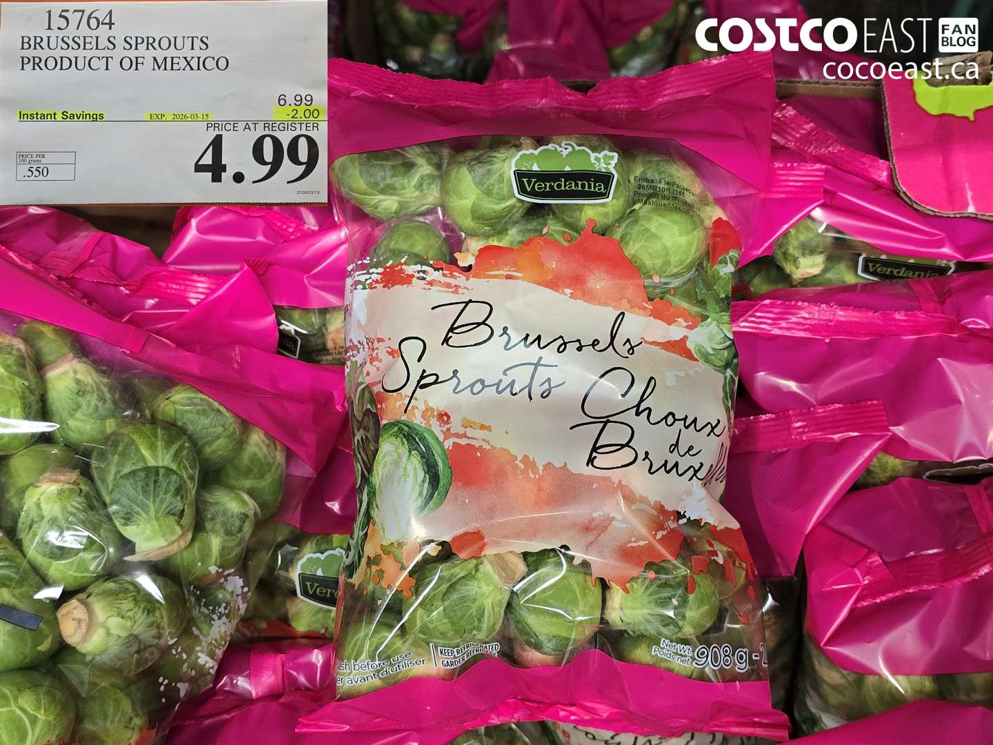 15764 BRUSSELS SPROUTS PRODUCT OF MEXICO ($2.00 INSTANT SAVINGS EXPIRES ON 2026-03-15) $4.99