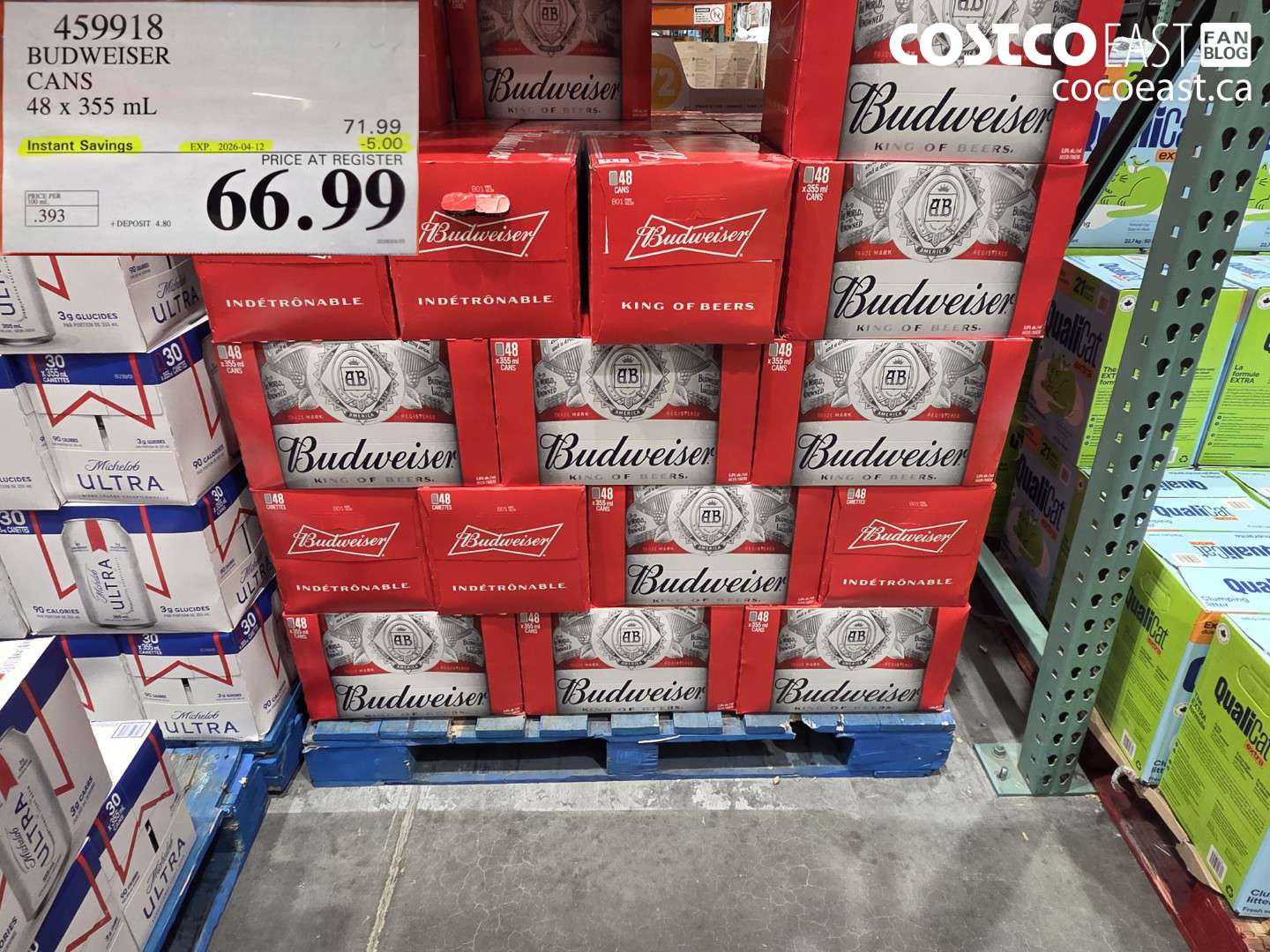 459918 BUDWEISER CANS 48 X 355 ML ($5.00 INSTANT SAVINGS EXPIRES ON 2026-04-12) $66.99