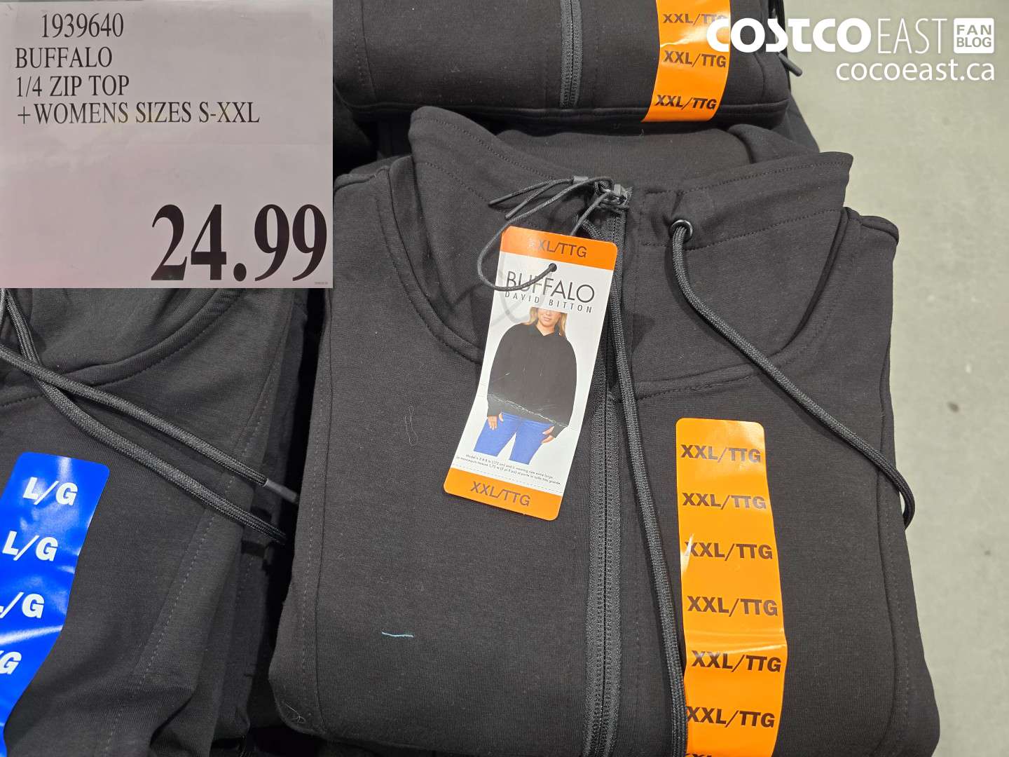 1939640 BUFFALO 1/4 ZIP TOP + WOMENS SIZES S-XXL $24.99