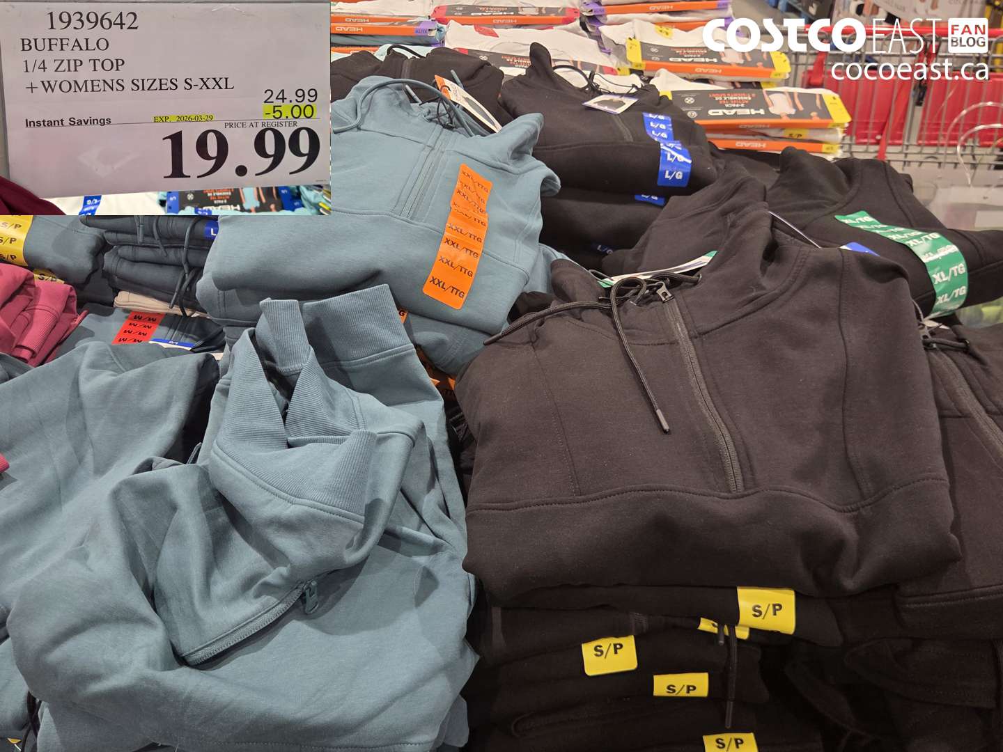 1939642 BUFFALO 1/4 ZIP TOP + WOMENS SIZES S-XXL ($5.00 INSTANT SAVINGS EXPIRES ON 2026-03-29) $19.99