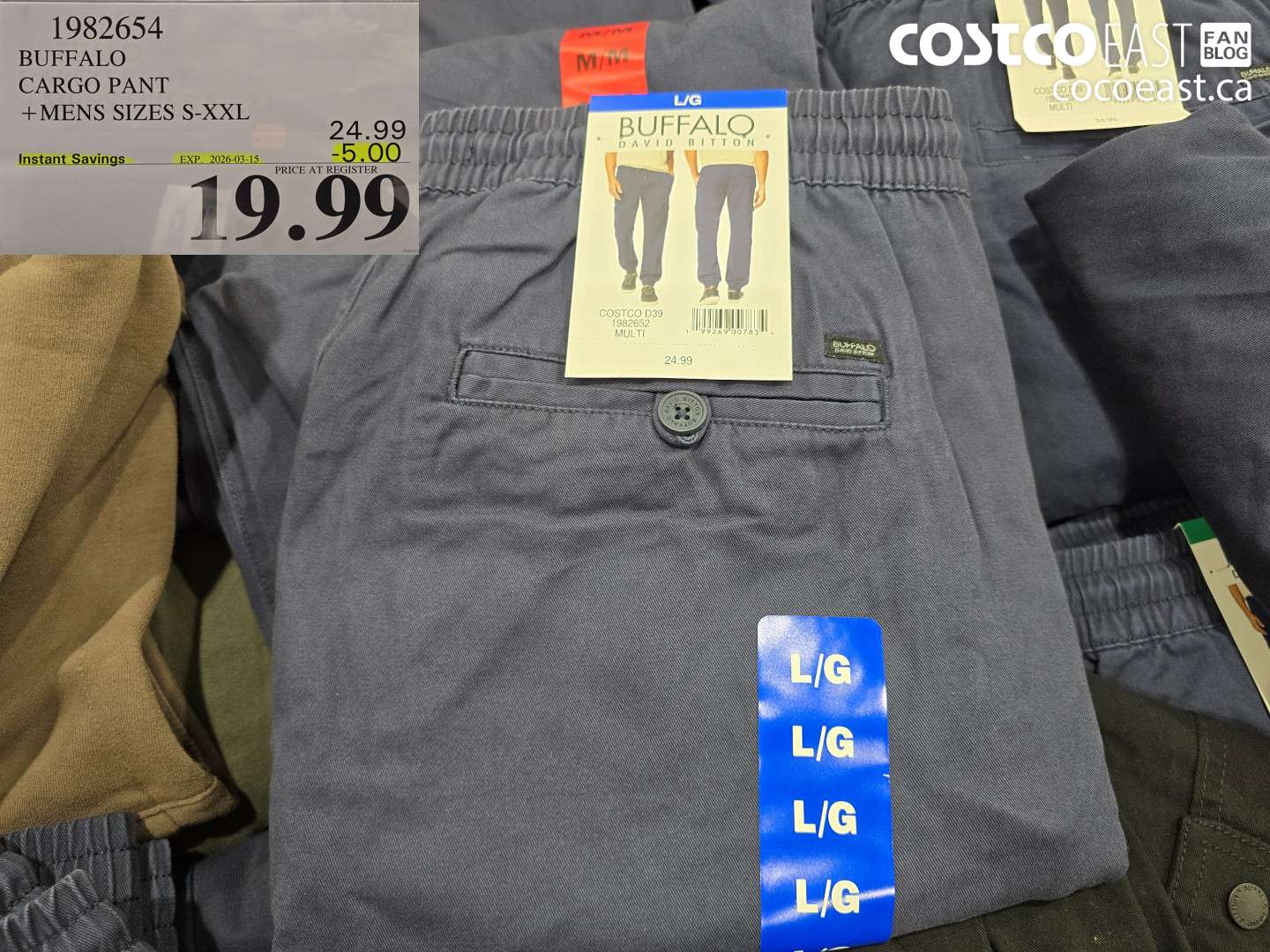 1982654 BUFFALO CARGO PANT ($5.00 INSTANT SAVINGS EXPIRES ON 2026-03-15) $19.99