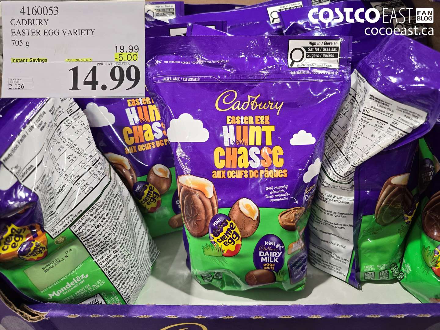 4160053 CADBURY EASTER EGG VARIETY 705 G ($5.00 INSTANT SAVINGS EXPIRES ON 2026-03-15) $14.99