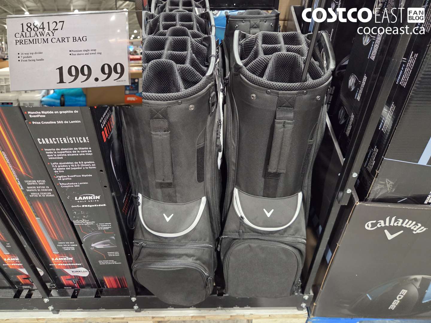 1884127 CALLAWAY PREMIUM CART BAG $199.99