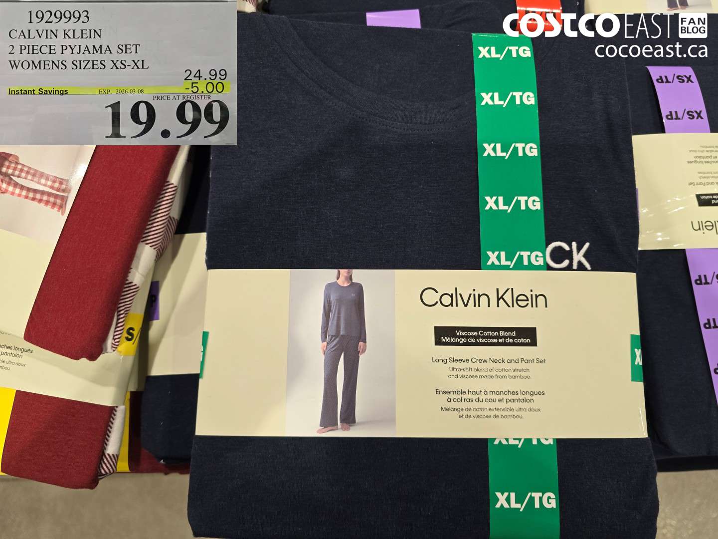 1929933 CALVIN KLEIN 2 PIECE PYJAMA SET WOMENS SIZES XS-XI ($5.00 INSTANT SAVINGS EXPIRES ON 2026-03-08) $19.99