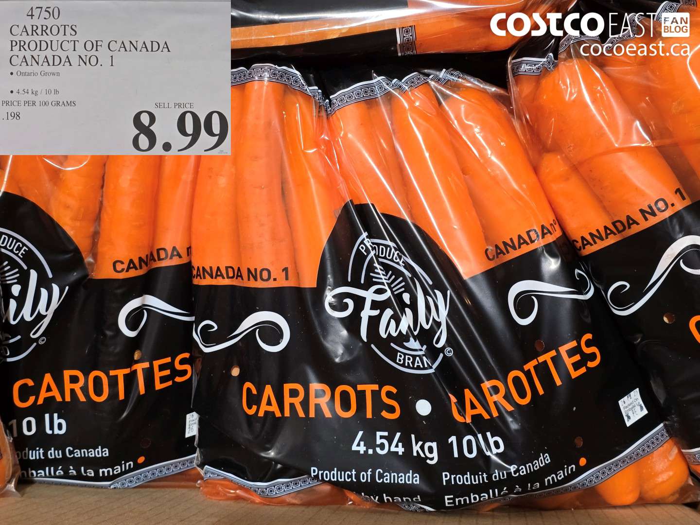 4750 CARROTS PRODUCT OF CANADA CANADA NO. 1 $8.99