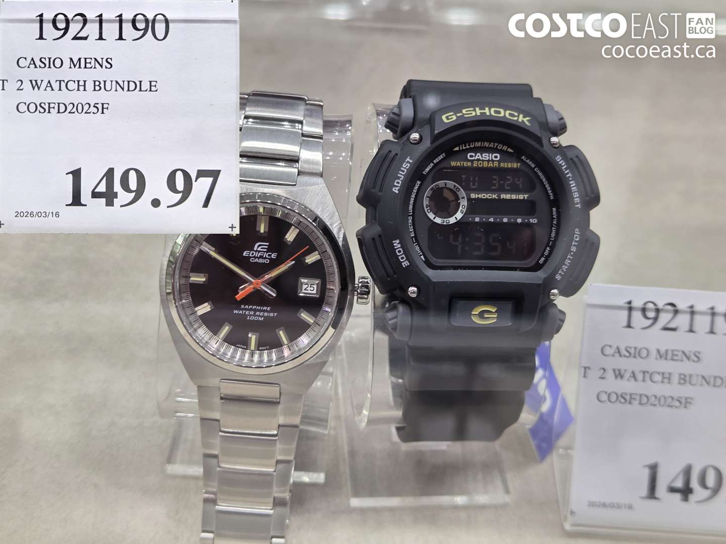 1921190 CASIO MENS T 2 WATCH BUNDLE COSFD2025F $149.97