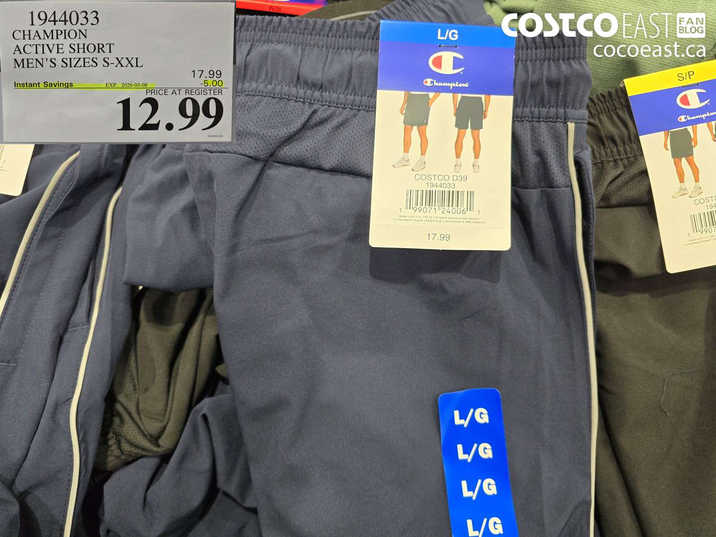 1944033 CHAMPION ACTIVE SHORT MEN'S SIZES S-XXL ($5.00 INSTANT SAVINGS EXPIRES ON 2026-03-08) $12.99