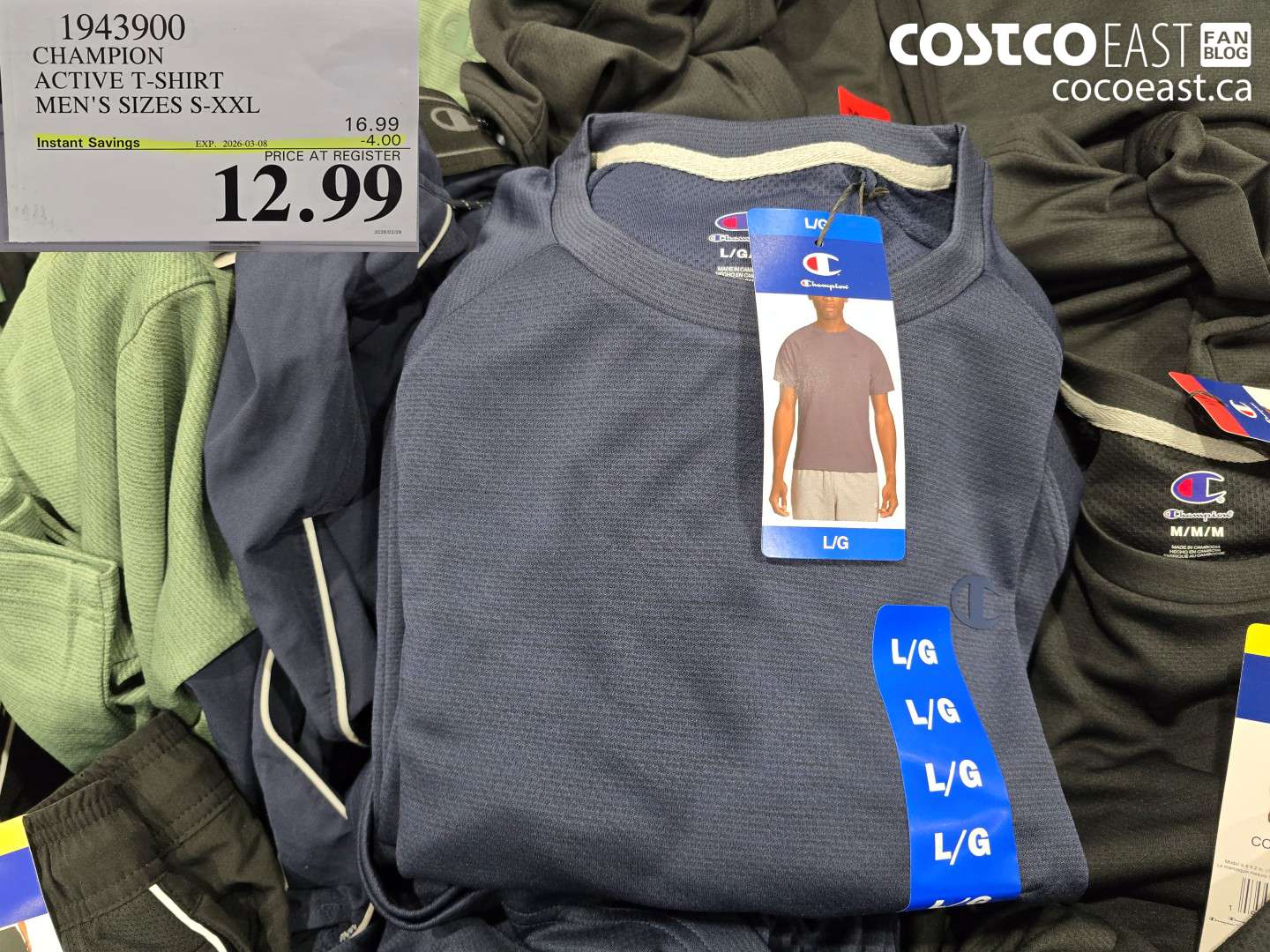 1943900 CHAMPION ACTIVE T-SHIRT MEN'S SIZES S-XXL ($4.00 INSTANT SAVINGS EXPIRES ON 2026-03-08) $12.99