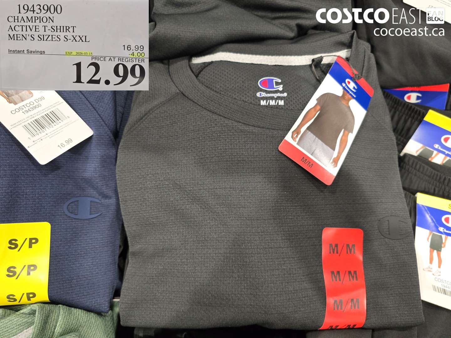 1943900 CHAMPION ACTIVE T-SHIRT MEN'S SIZES S-XXL ($4.00 INSTANT SAVINGS EXPIRES ON 2026-03-15) $12.99